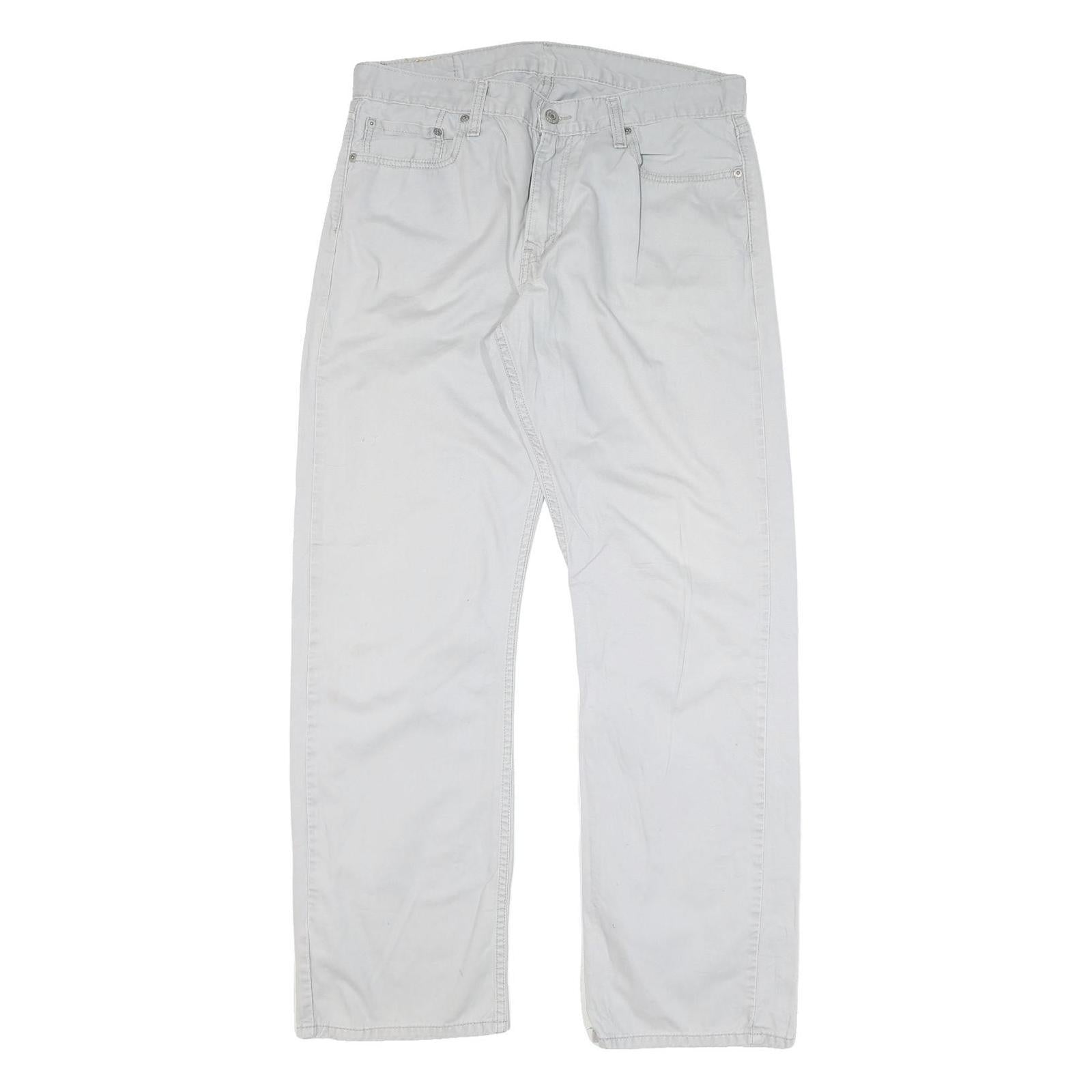 LEVI'S Mens Cotton Blend White Regular Straight Trousers W34 L32 Casual Zip Refurbished - N/A refurbished available on Cerqular