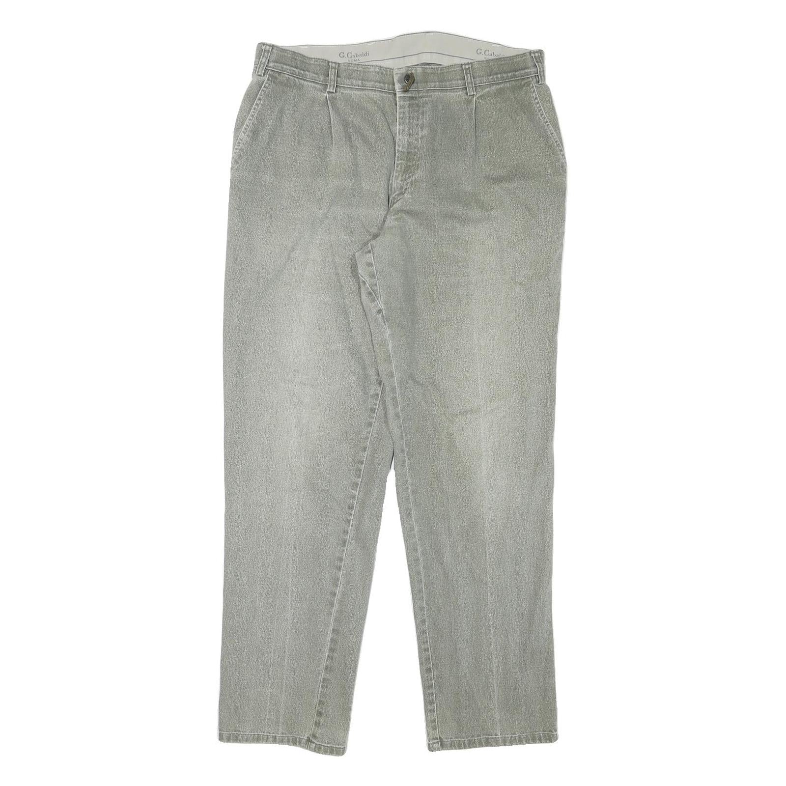 G GABALDI Mens Cotton Blend Grey Regular Fit Straight Leg Trousers W34 L31 Smart Refurbished - N/A refurbished available on Cerqular