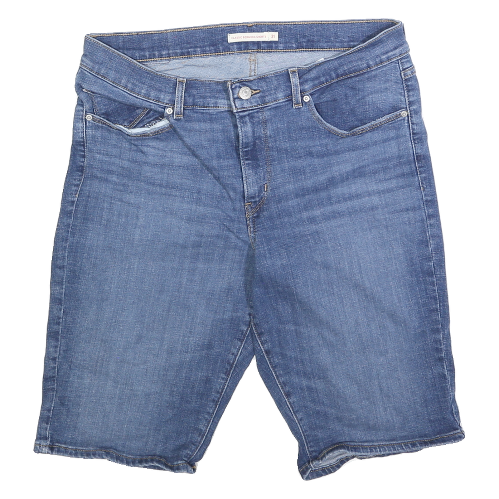 LEVI'S Womens Shorts Blue Denim Casual M W31 Classic Bermuda Style Refurbished - N/A refurbished available on Cerqular