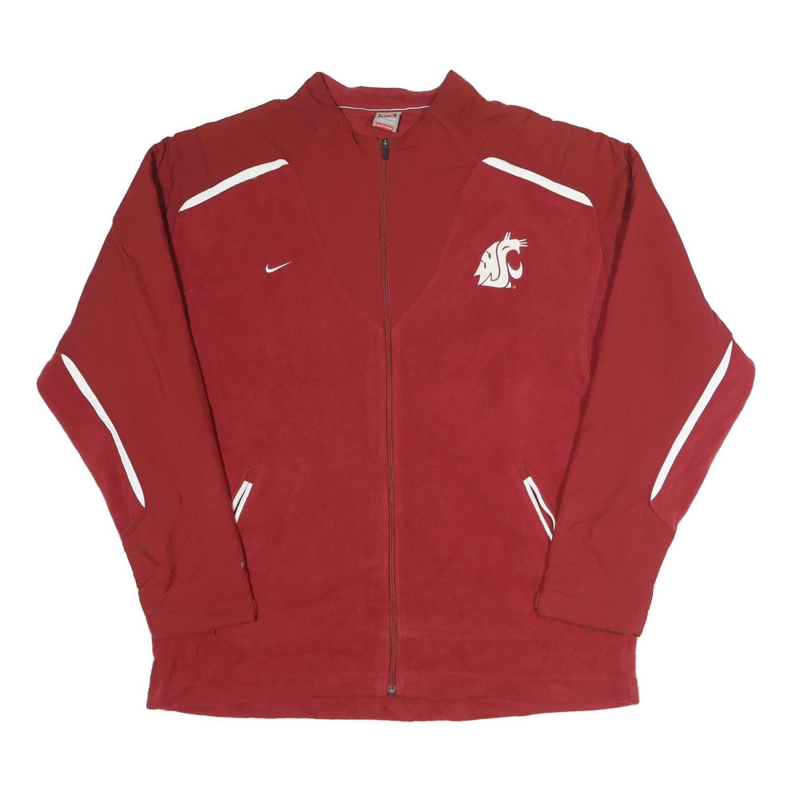 NIKE Mens Red Washington State Track Jacket 2XL Polyester Zip Athletic Sports Refurbished - N/A refurbished available on Cerqular