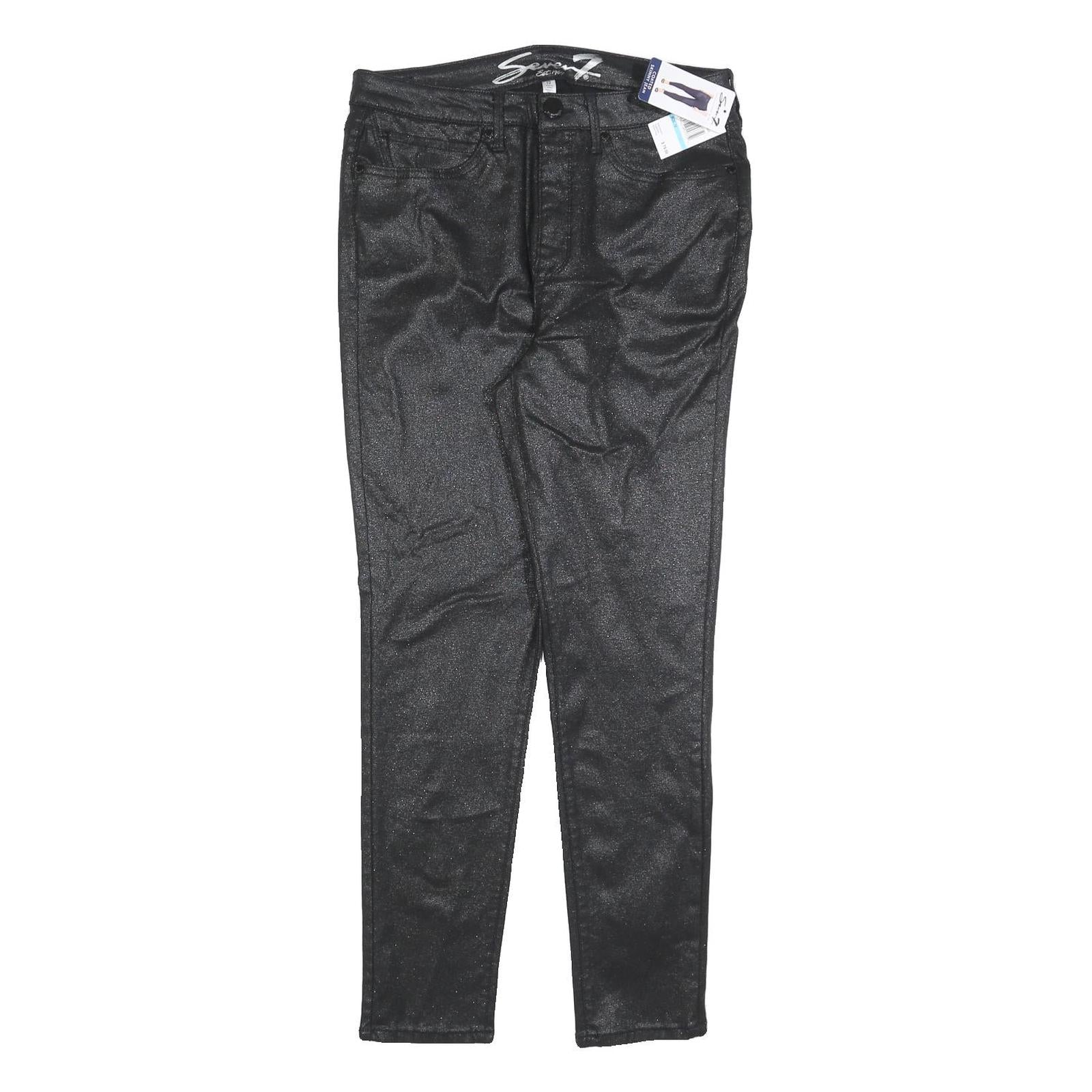 7 FOR ALL MANKIND Womens Jeans Black Slim Skinny Denim Raw W30 L28 Zip Refurbished - N/A refurbished available on Cerqular