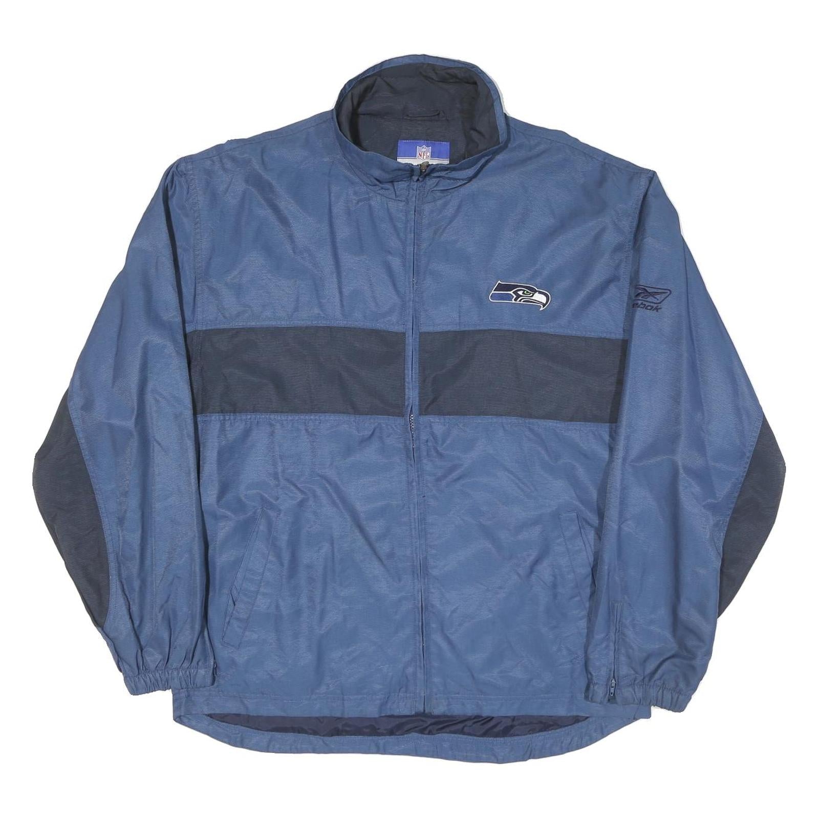 REEBOK Mens Blue & Navy NFL Bomber Jacket M Polyester Blend Zip Refurbished - N/A refurbished available on Cerqular
