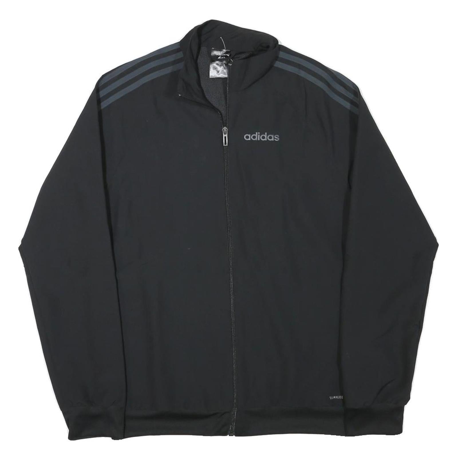 ADIDAS Mens Black Track Jacket S Polyester Blend Plain Zip Sportswear Refurbished - N/A refurbished available on Cerqular