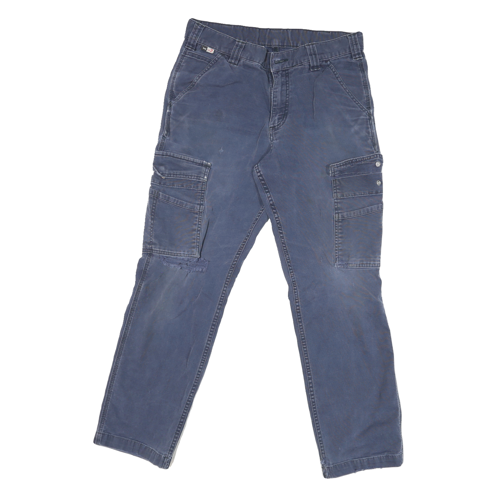 CARHARTT Mens Classic Blue Cargo Cotton Blend Jeans W32 L28 Drawstring Pockets Refurbished - N/A refurbished available on Cerqular
