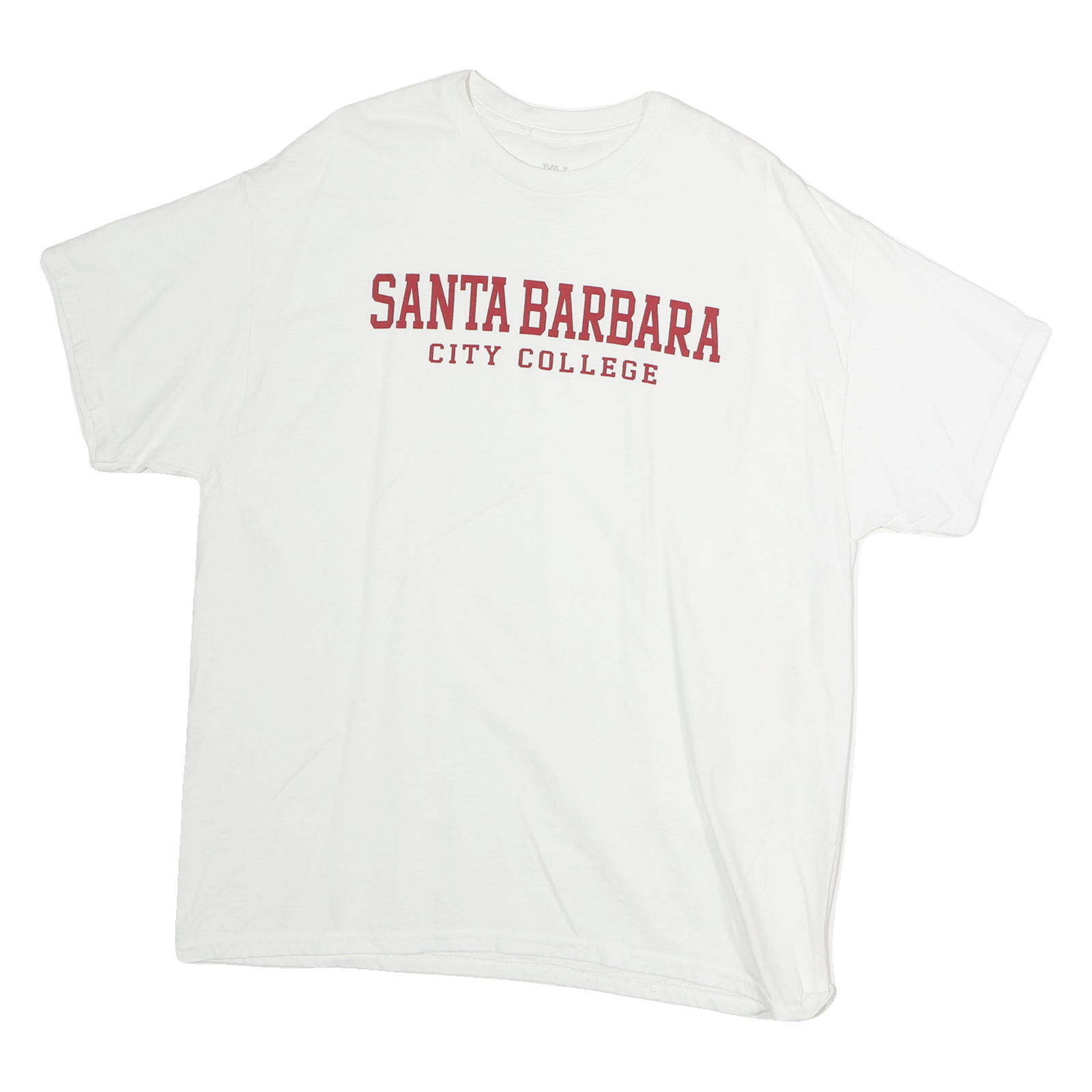 MV SPORT Mens White Santa Barbara City College Graphic T-Shirt XL Crew Neck Refurbished - N/A refurbished available on Cerqular