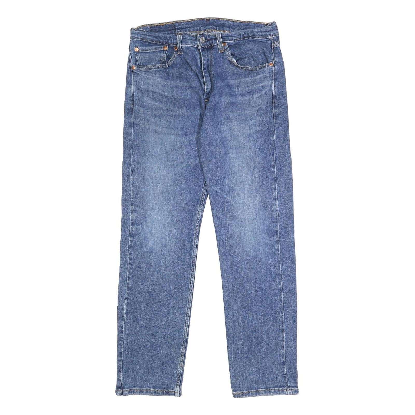 LEVI'S 505 Mens Jeans Blue Regular Straight Denim Medium W32 L30 Classic Fit Zip Refurbished - N/A refurbished available on Cerqular