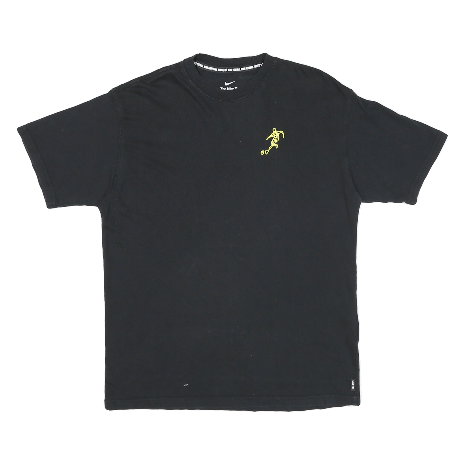 NIKE Mens Black Graphic T-Shirt M Short Sleeve Crew Neck Football Sketch Design Refurbished - N/A refurbished available on Cerqular