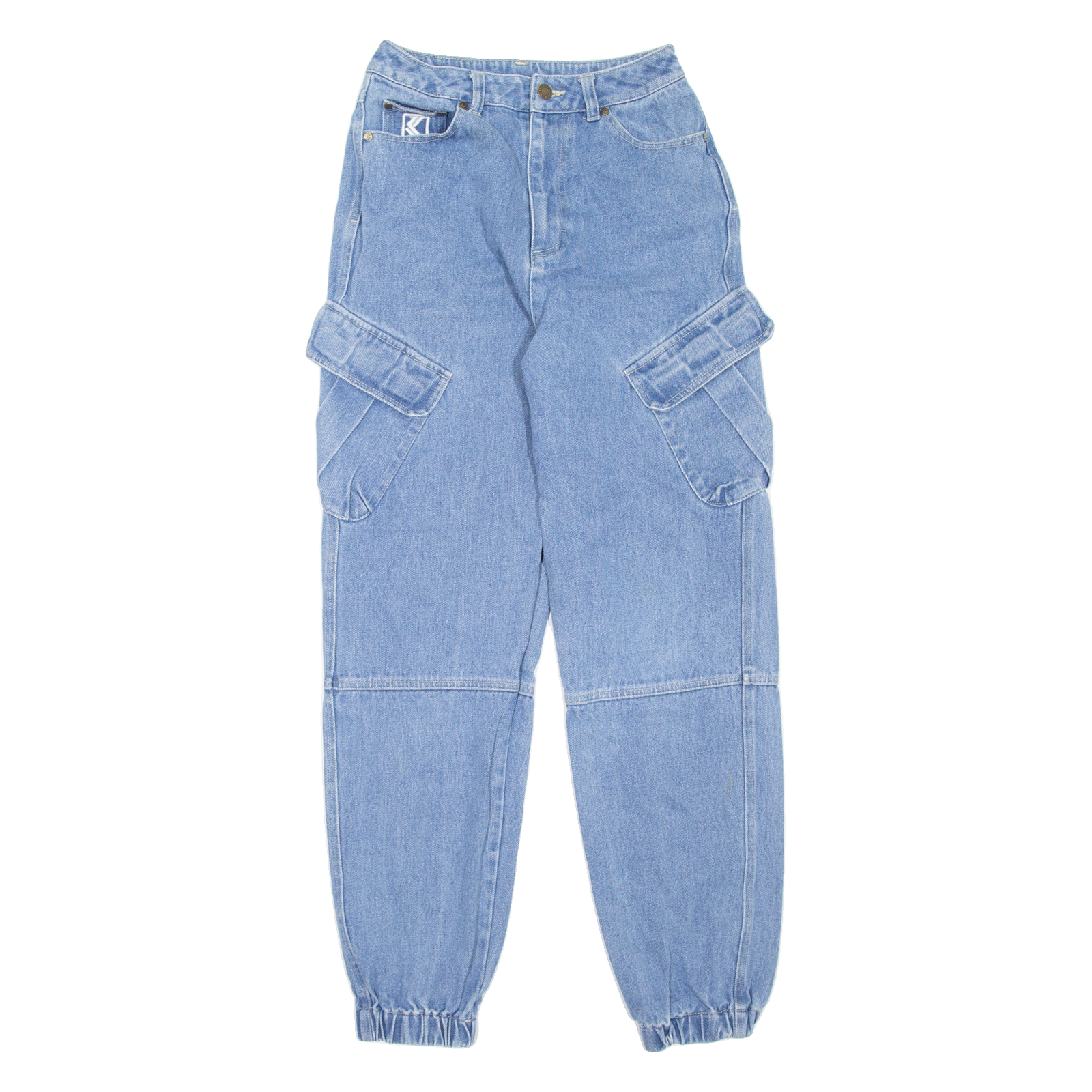 KARL KANI Cargo Womens Jeans Blue Relaxed Tapered W24 L29 Refurbished - N/A refurbished available on Cerqular