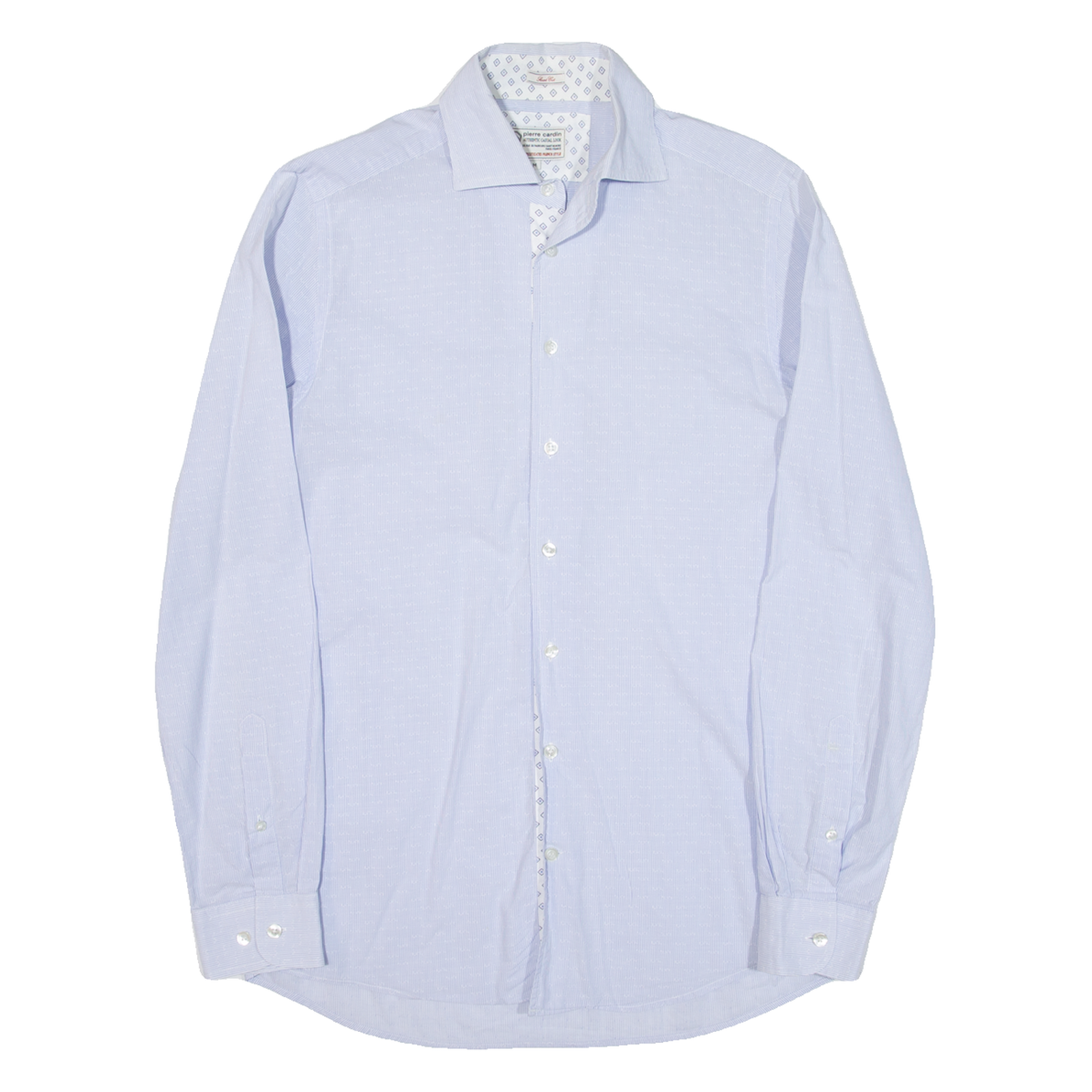PIERRE CARDIN Mens Shirt Blue Striped Long Sleeve M Refurbished - N/A refurbished available on Cerqular