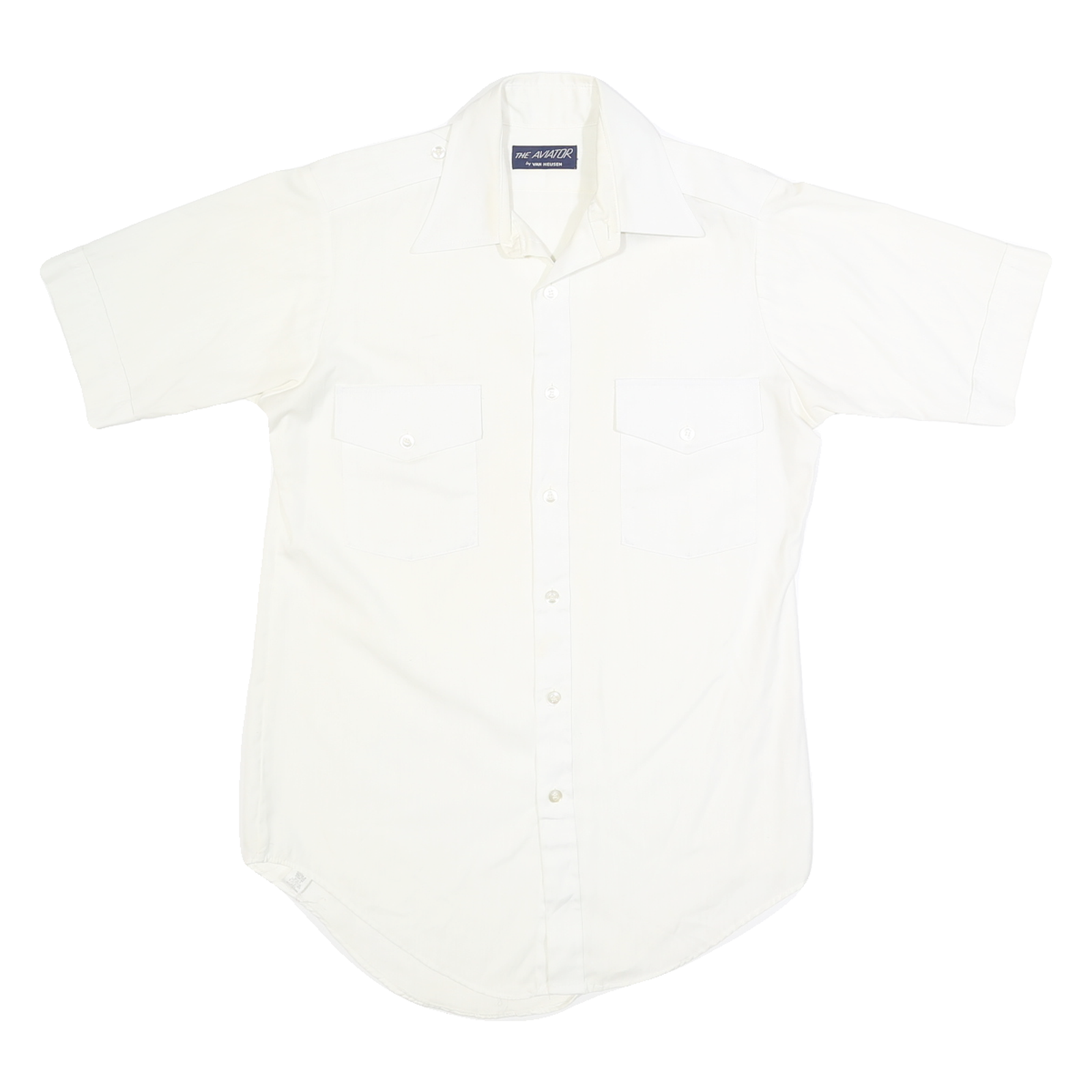 VAN HEUSEN Mens White Plain Short Sleeve Shirt S Cotton Button Collar Casual Refurbished - N/A refurbished available on Cerqular
