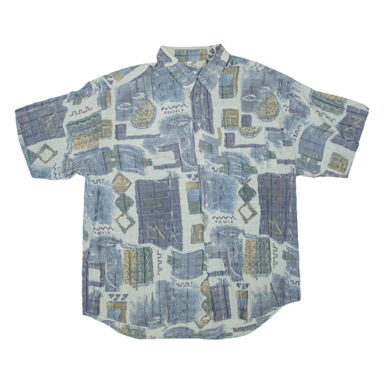 CANDA Mens Shirt Blue Crazy Pattern 2XL Refurbished - N/A refurbished available on Cerqular