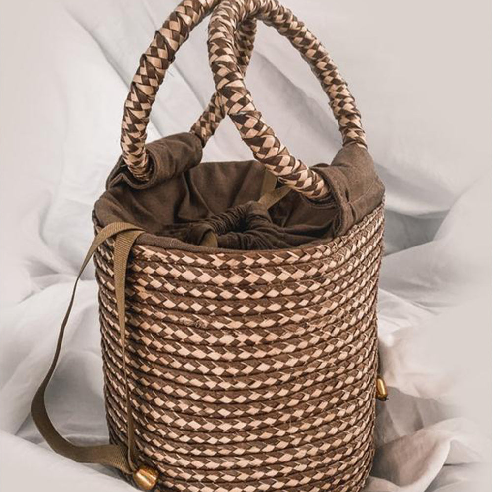 Basket Palm Bag - Straw Bag - Handbag Iraca Palm, Top Handle Purse Refurbished - Apalma Handmade refurbished available on Cerqular