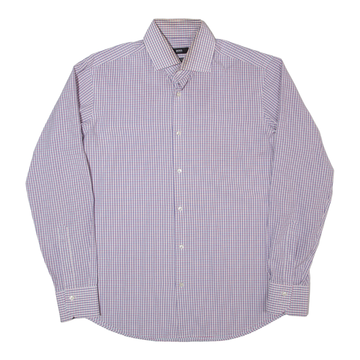 HUGO BOSS Mens Shirt Blue Check Long Sleeve L Refurbished - N/A refurbished available on Cerqular