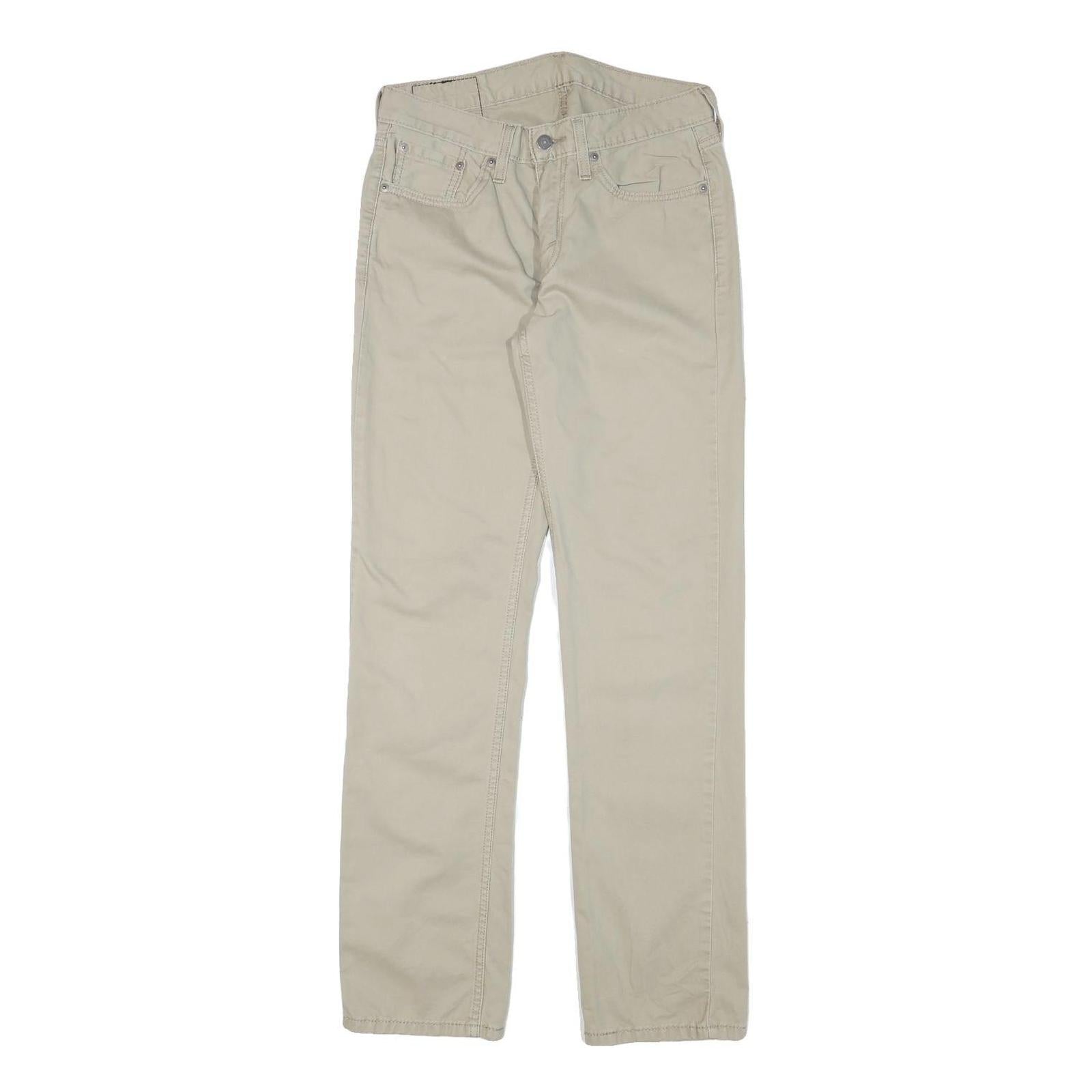 LEVI'S Mens Slim Beige Cotton Blend Trousers W29 L32 Zip Classic Straight Fit Refurbished - N/A refurbished available on Cerqular