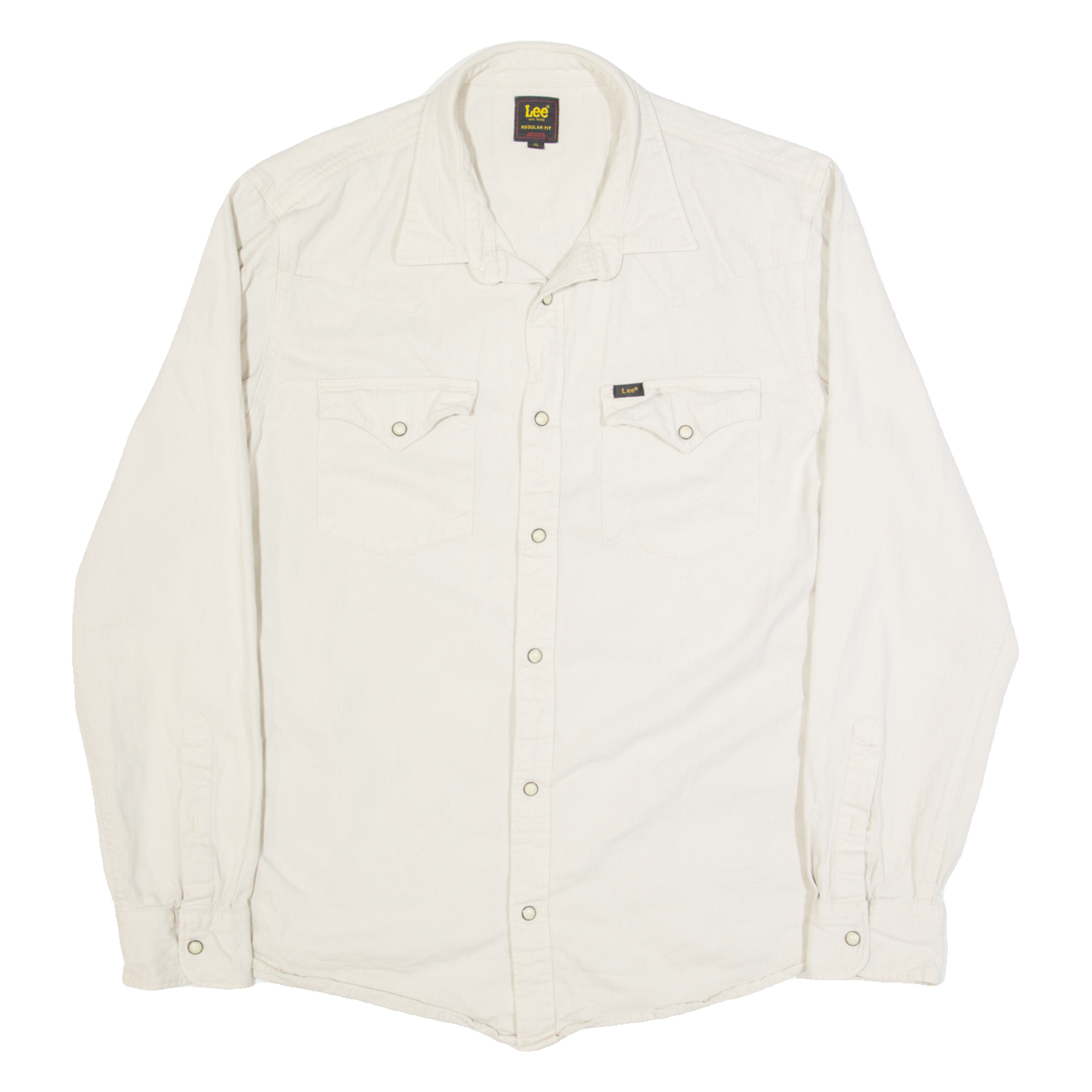 LEE Mens Plain Shirt Beige Long Sleeve XL Refurbished - N/A refurbished available on Cerqular