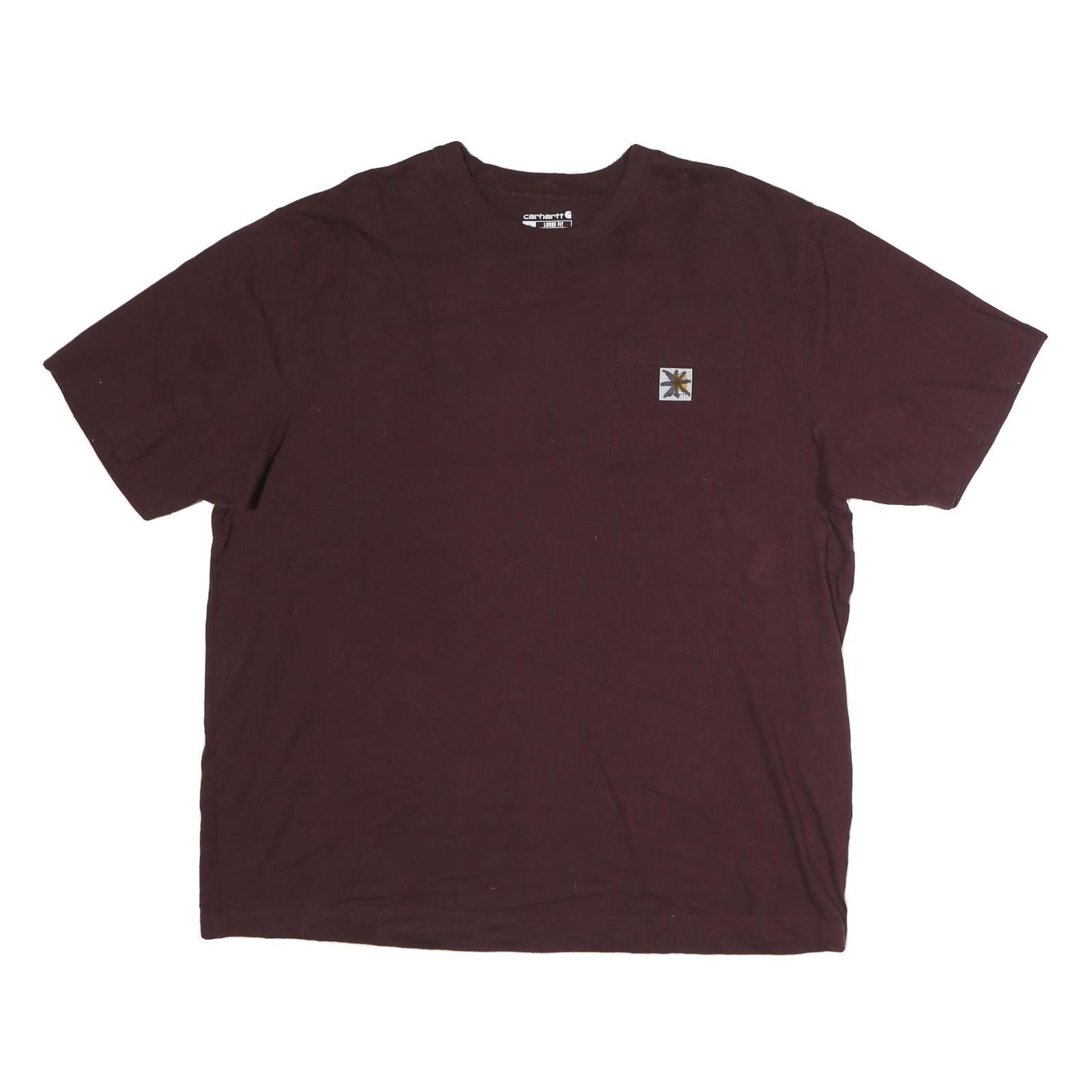 CARHARTT Mens Maroon Pocket T-Shirt XL Short Sleeve Crew Neck Cotton Workwear Refurbished - N/A refurbished available on Cerqular