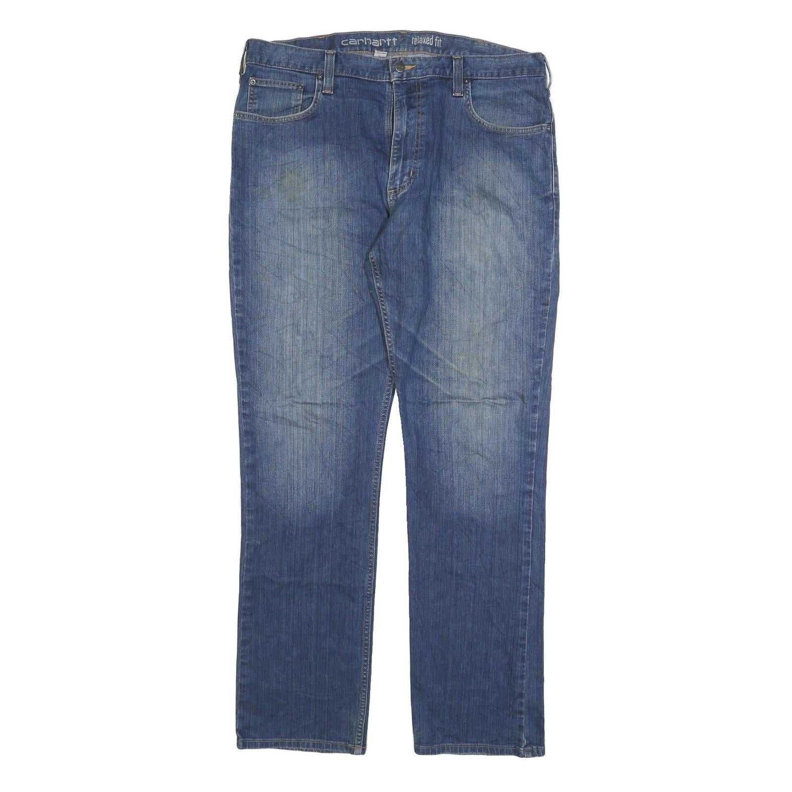 CARHARTT Mens Relaxed Fit Blue Denim Straight Jeans Cotton Blend W38 L34 Casual Refurbished - N/A refurbished available on Cerqular