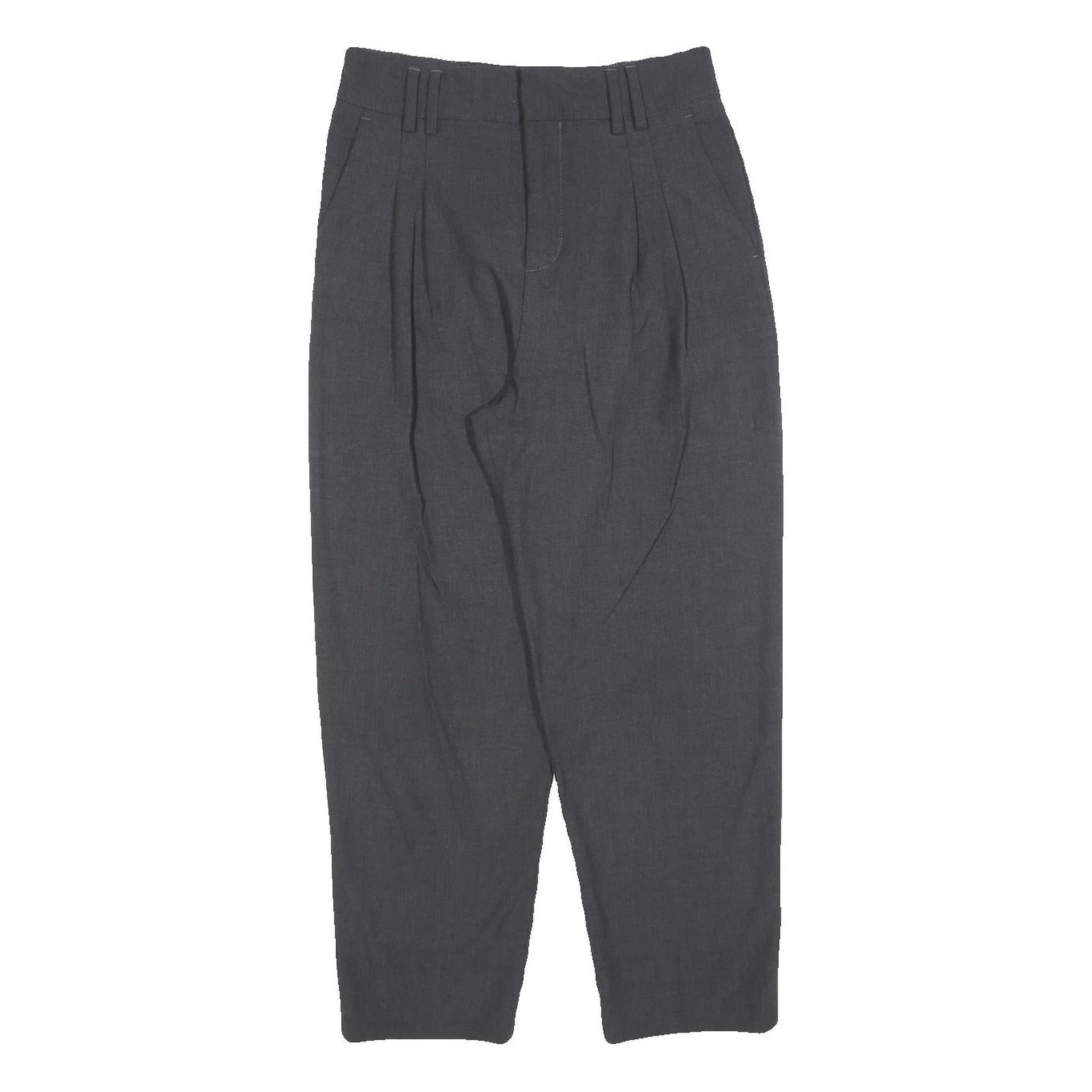 ZARA Womens Polyester Blend Grey Regular Tapered Trousers W28 L25 Smart Casual Refurbished - N/A refurbished available on Cerqular