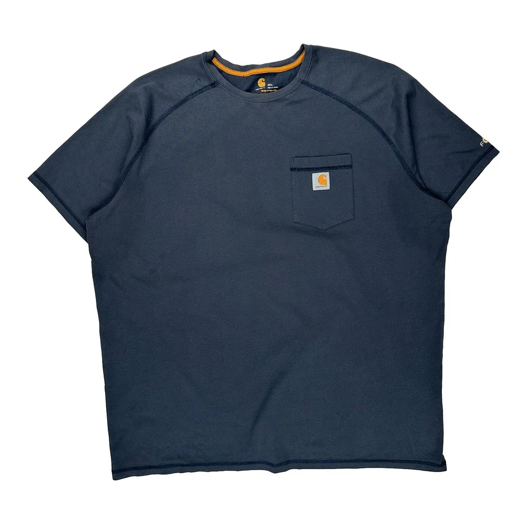 Buy Carhartt T-Shirt - 2XL Blue Cotton Refurbished - $29.47 Carhartt T-Shirt - 2XL Blue Cotton Refurbished - Thrifted (note: this is a term often used to describe second- refurbished available on Cerqular