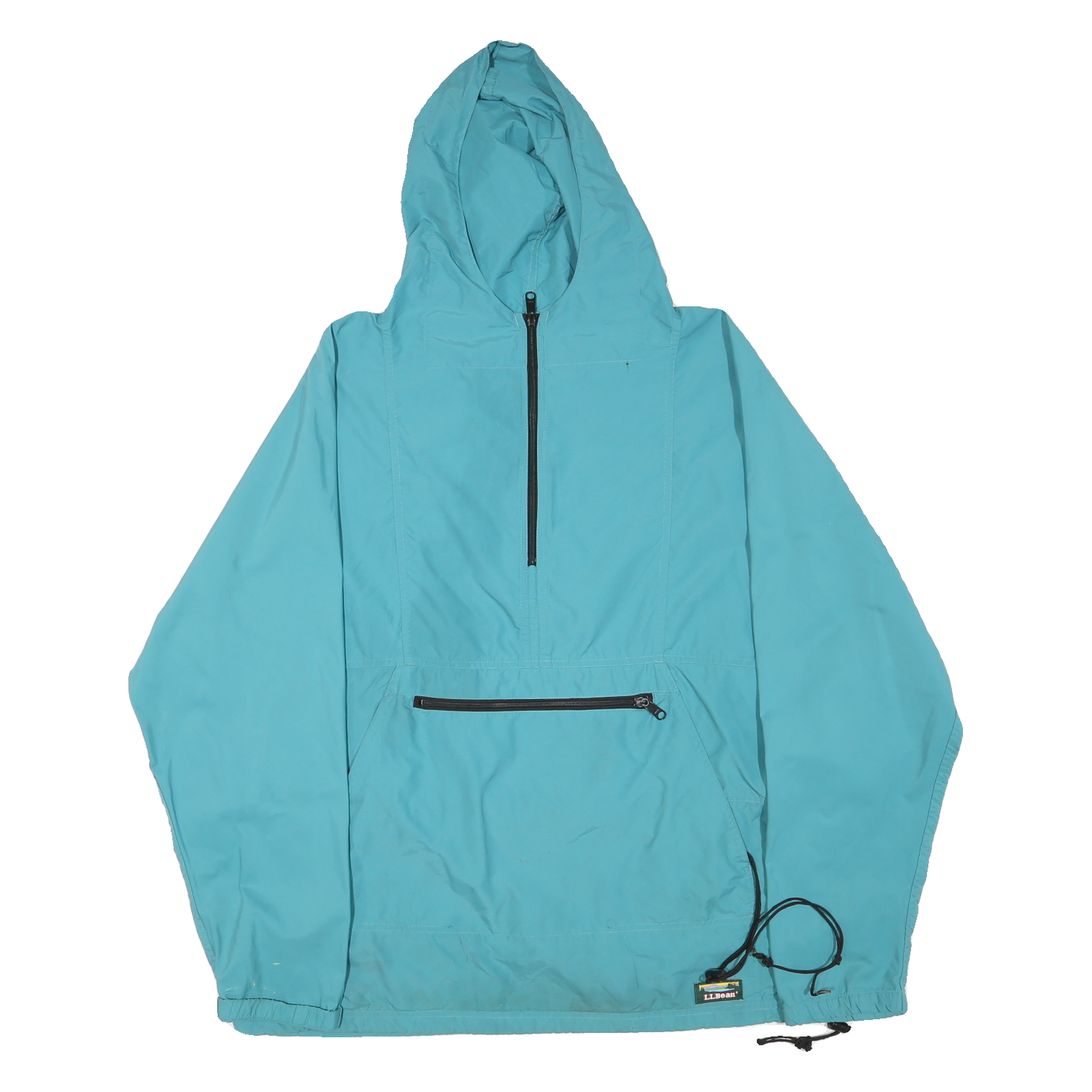 LL BEAN Mens Blue Anorak Jacket XL Polyester Blend Lightweight Zip Hoodie Refurbished - N/A refurbished available on Cerqular