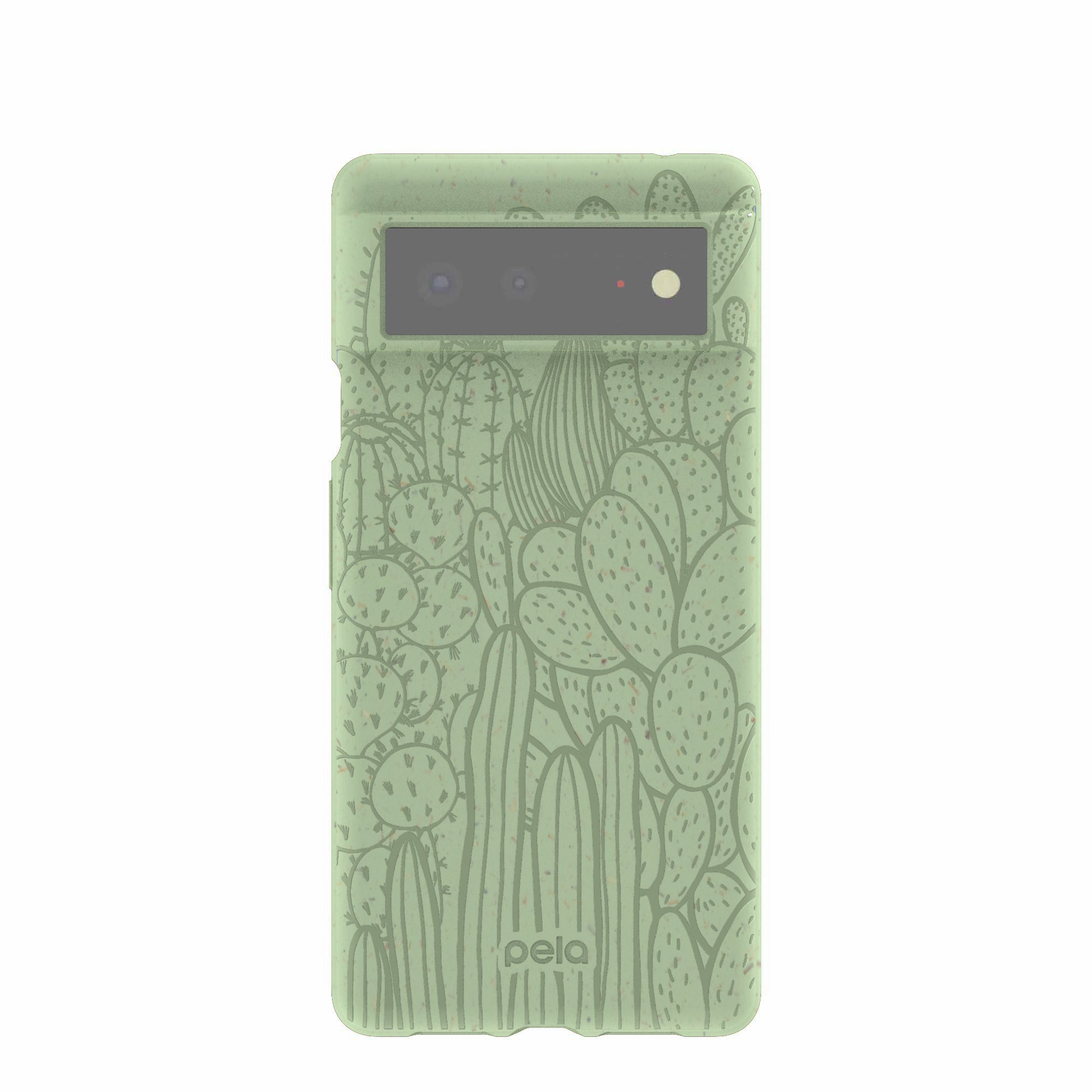 Buy Sage Green Cacti Google Pixel 6 Case Refurbished - $65.00 Sage Green Cacti Google Pixel 6 Case Refurbished - Pela Case refurbished available on Cerqular