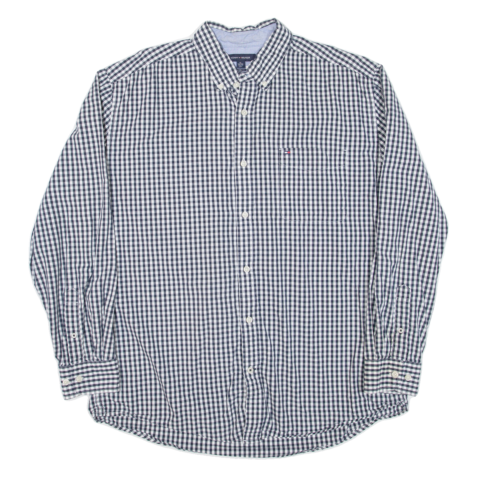 TOMMY HILFIGER Mens Shirt Black Check Long Sleeve XL Refurbished - N/A refurbished available on Cerqular