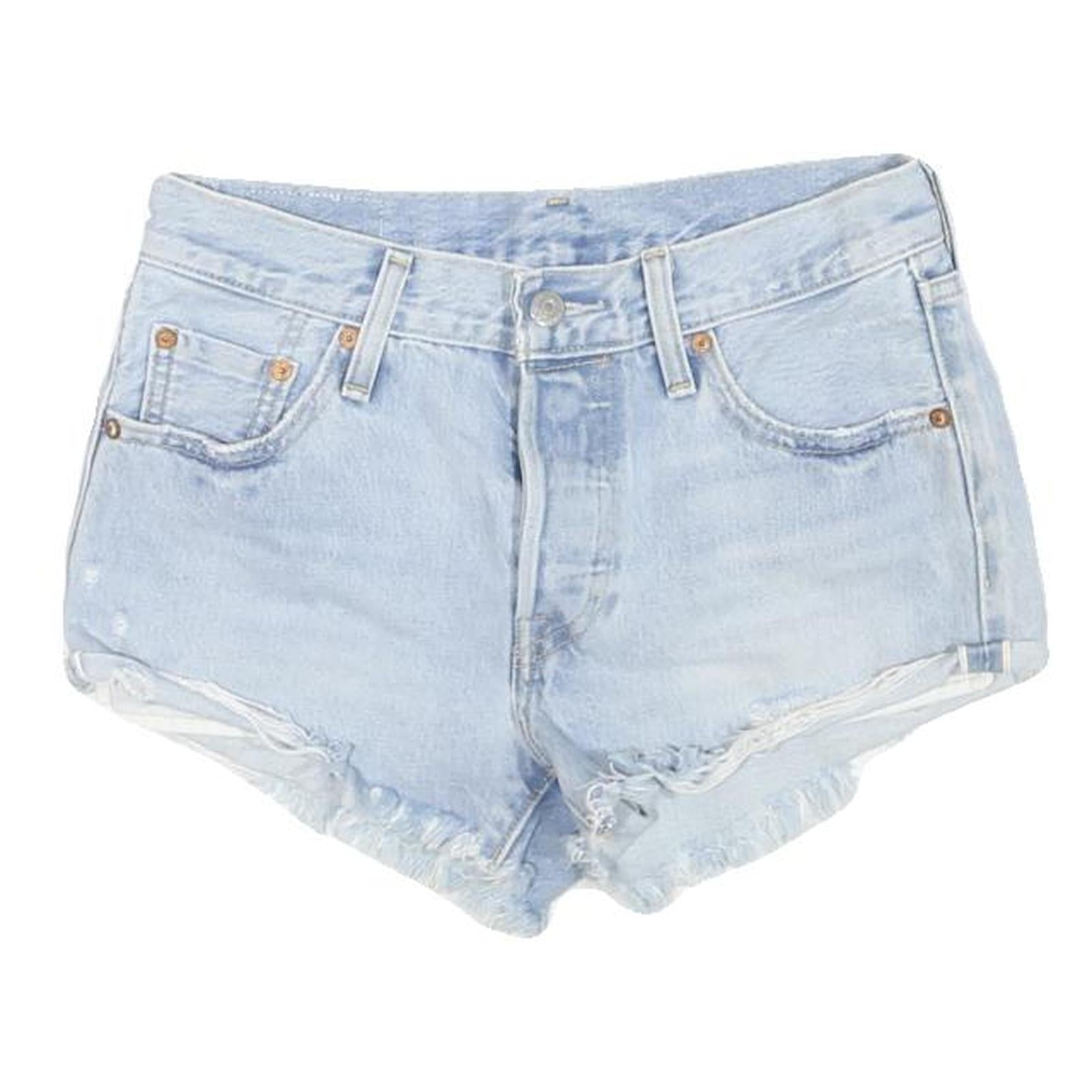 LEVI'S Womens Denim Blue Casual Shorts M W28 Frayed Hem Ripped Detail Refurbished - N/A refurbished available on Cerqular