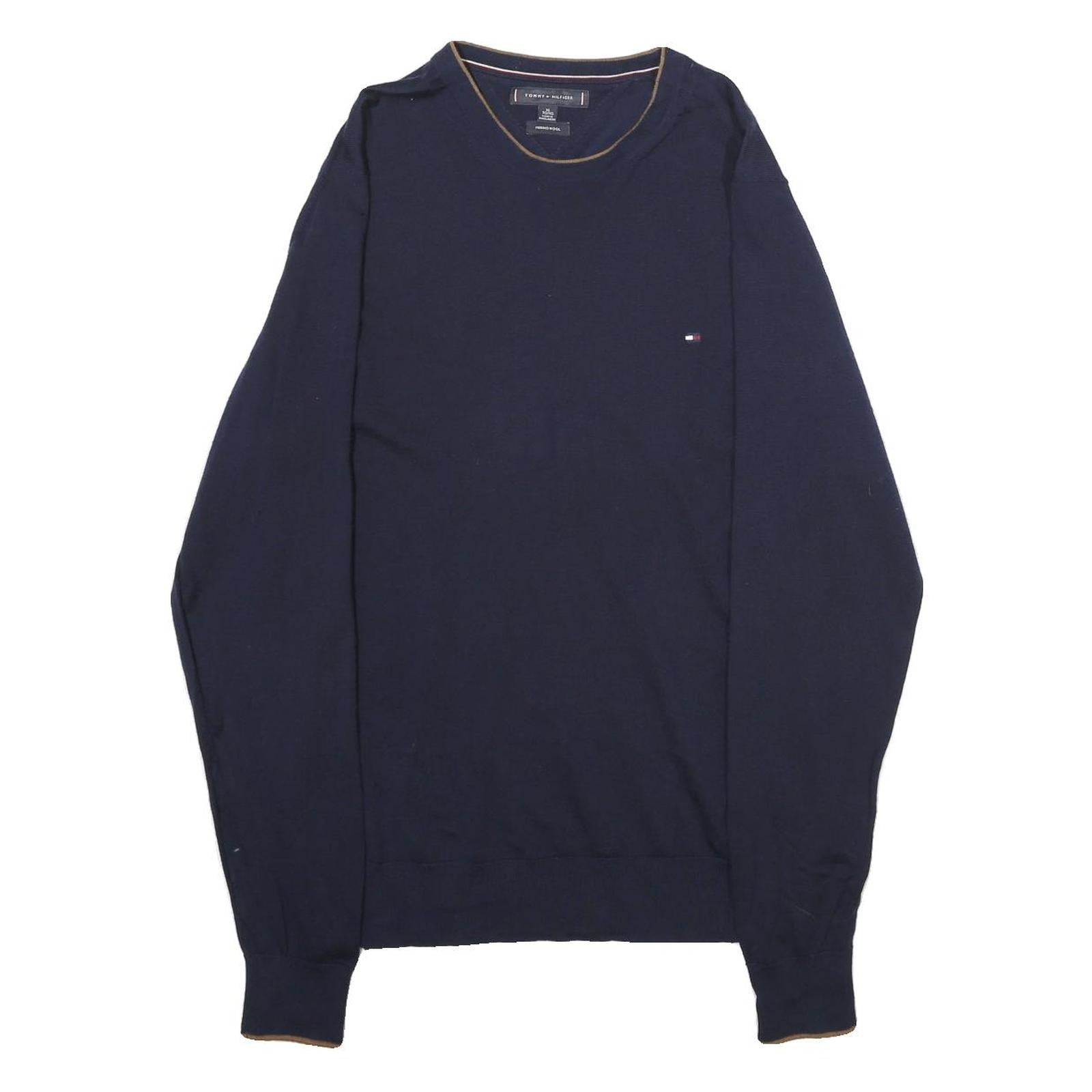 Buy TOMMY HILFIGER Mens Navy Plain Wool Jumper Crew Neck Basic Knit XL Classic Refurbished - $40.29 TOMMY HILFIGER Mens Navy Plain Wool Jumper Crew Neck Basic Knit XL Classic Refurbished - N/A refurbished available on Cerqular