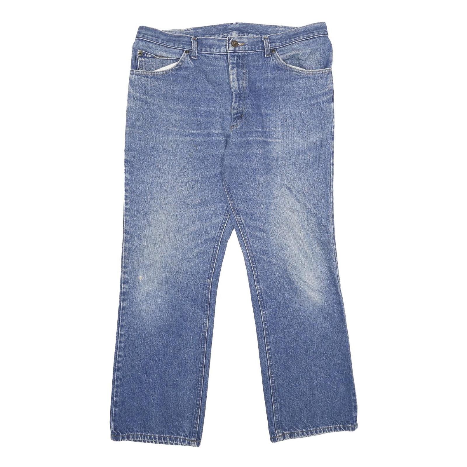 LEE Mens Blue Regular Fit Straight Denim Jeans W38 L30 Classic Cotton Zip Refurbished - N/A refurbished available on Cerqular