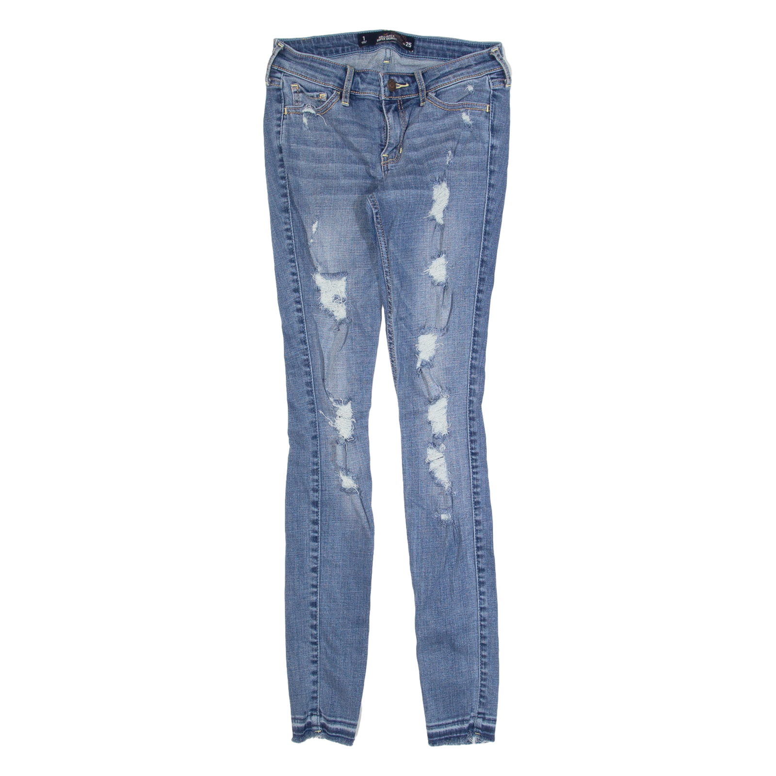 HOLLISTER Distressed Womens Jeans Blue Slim Skinny Stone Wash W25 L29 Refurbished - N/A refurbished available on Cerqular