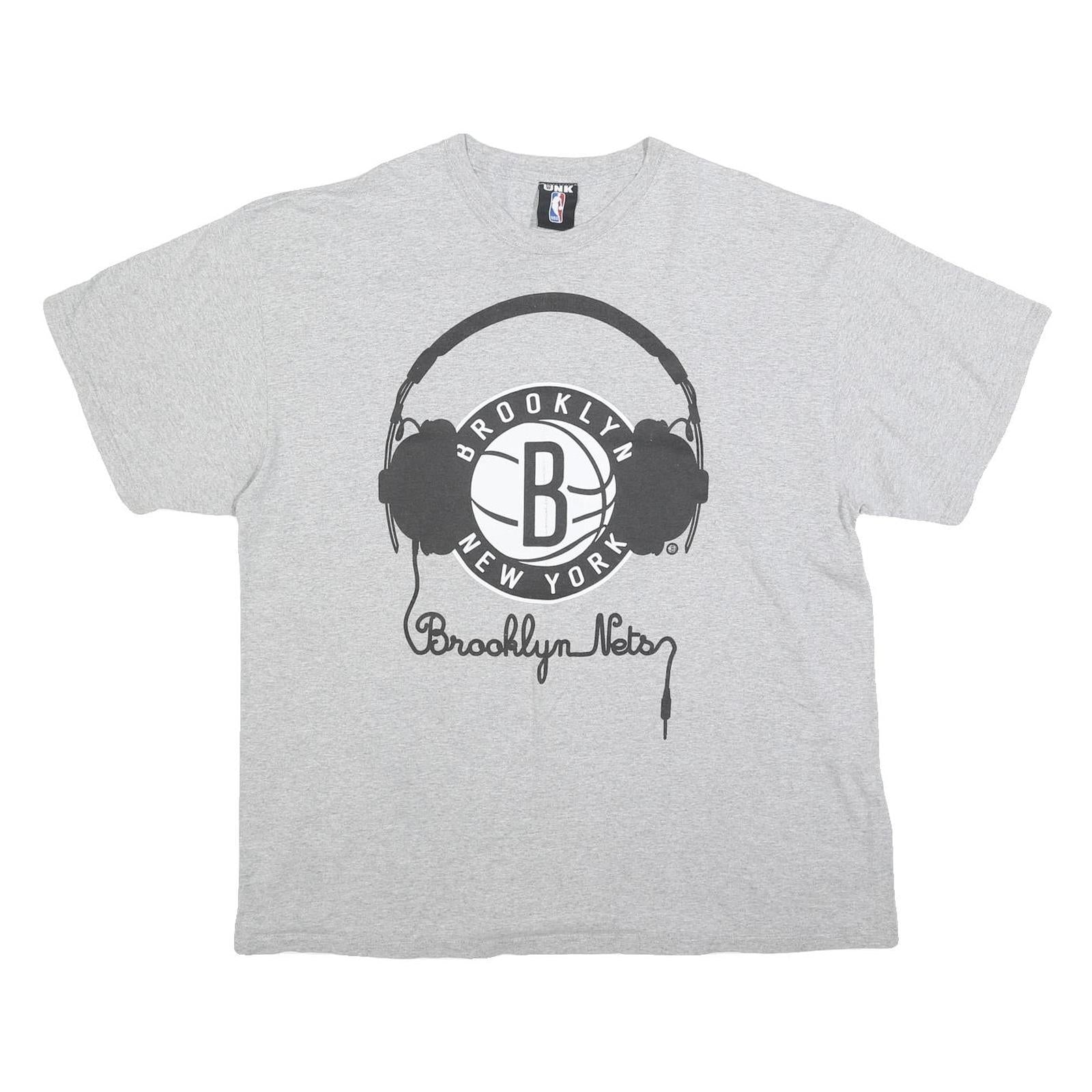 NBA Mens Grey Brooklyn Nets Graphic T-Shirt XL Short Sleeve Crew Neck Refurbished - N/A refurbished available on Cerqular