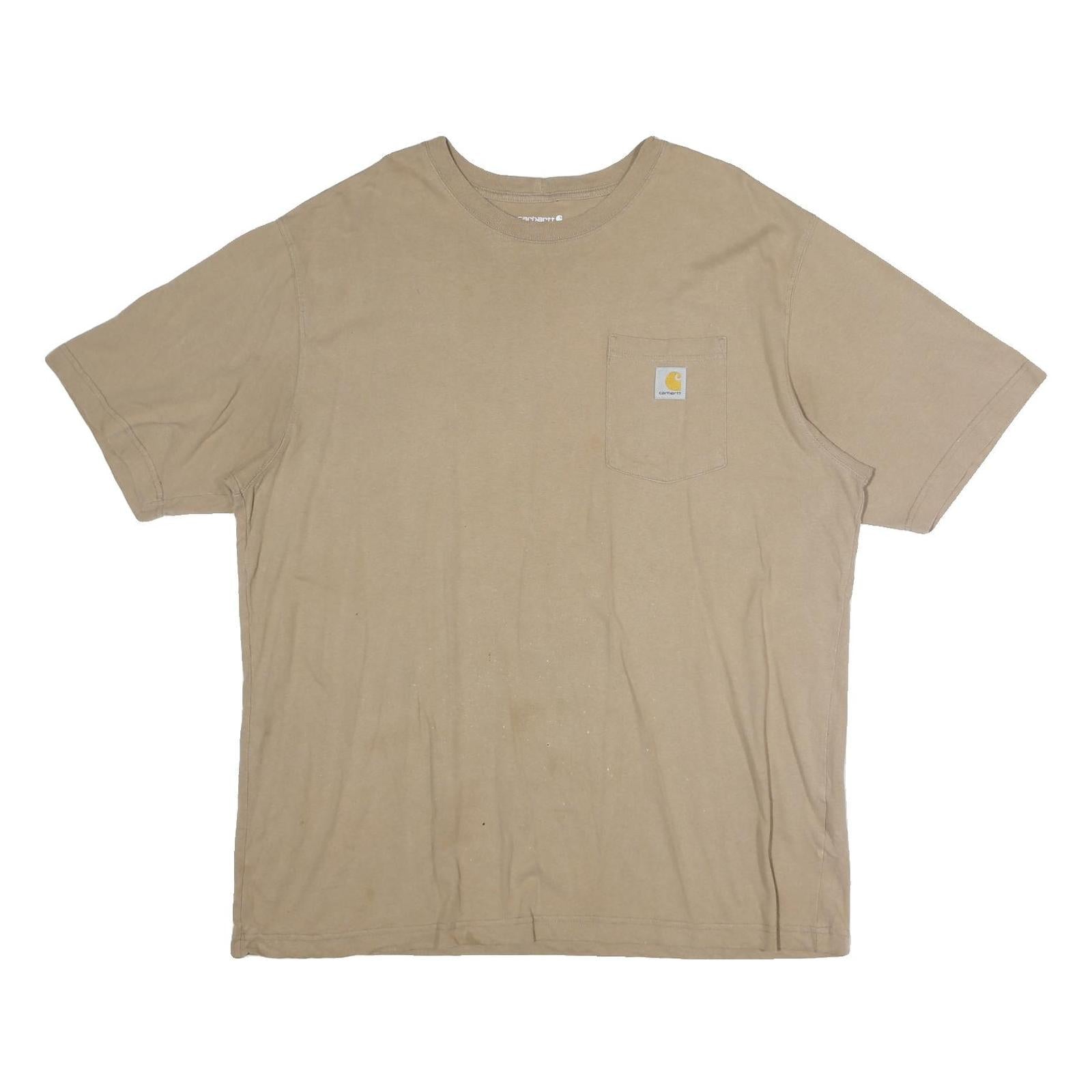 CARHARTT Mens Beige Pocket T-Shirt XL Short Sleeve Crew Neck Classic Cotton Refurbished - N/A refurbished available on Cerqular