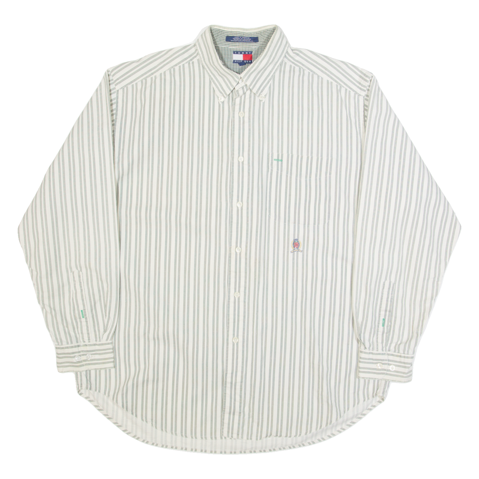 TOMMY HILFIGER Mens Shirt Beige Striped Long Sleeve L Refurbished - N/A refurbished available on Cerqular
