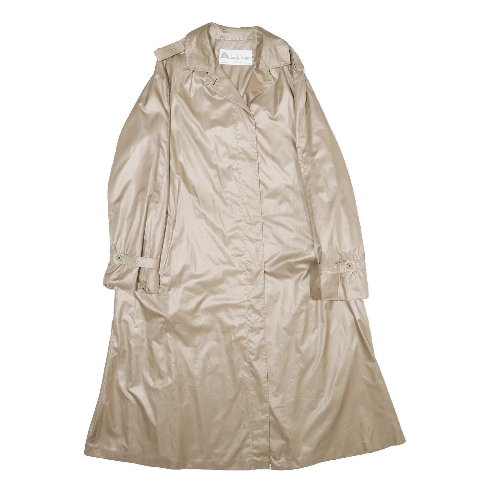 CLAUDE HAVREY Womens Beige Long Sleeve Button Jacket L Polyester Plain Elegant Refurbished - N/A refurbished available on Cerqular