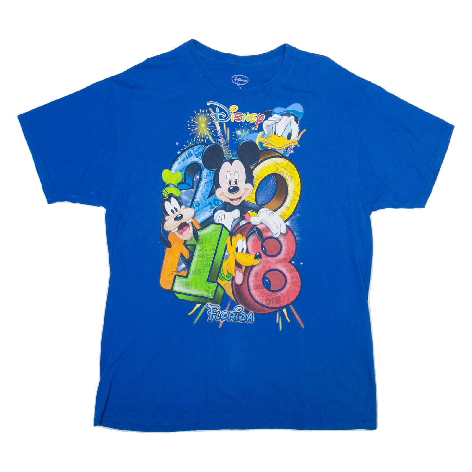 DISNEY Mickey Goofy Donald Pluto Mens T-Shirt Blue L Refurbished - N/A refurbished available on Cerqular