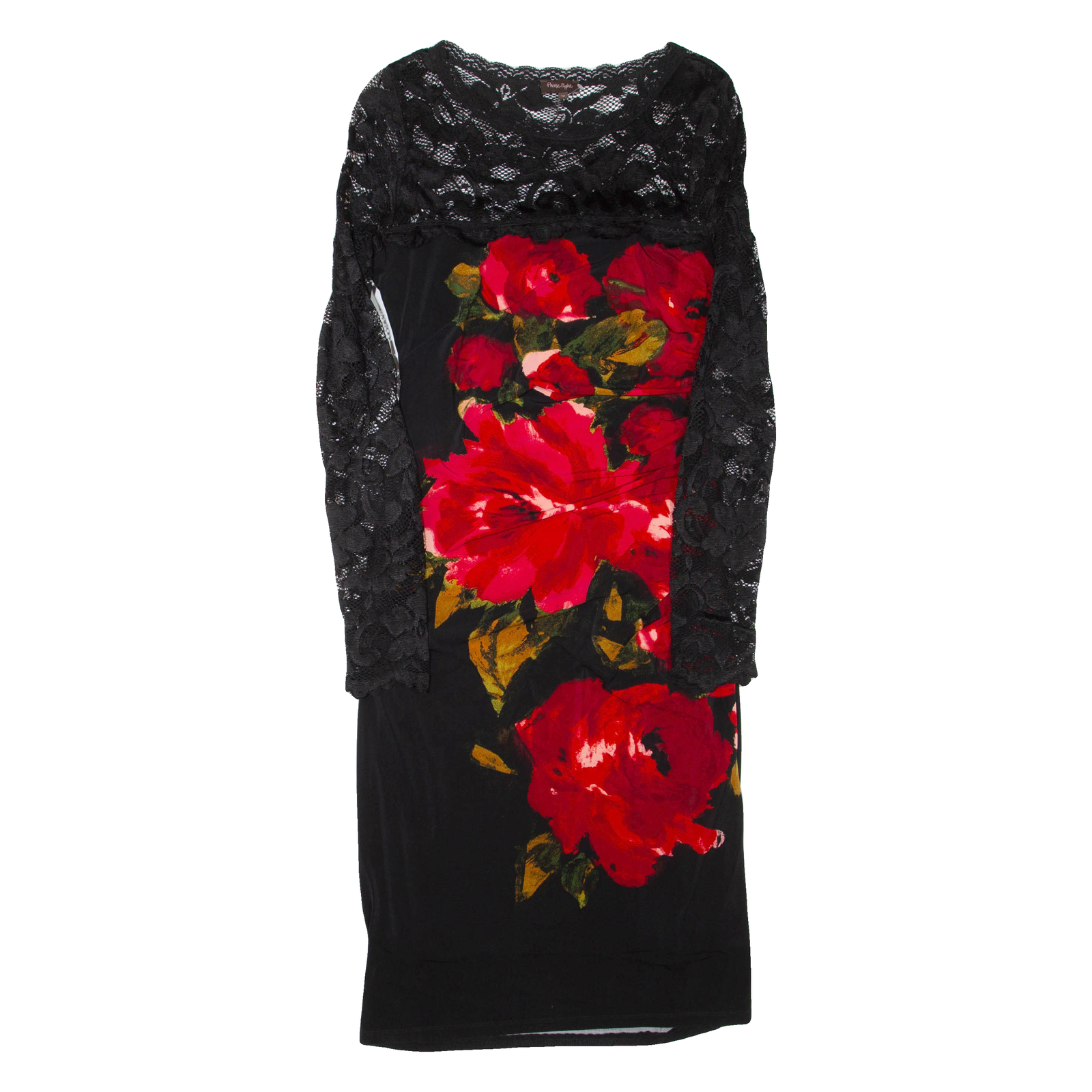 PHASE EIGHT Womens Bodycon Dress Black Viscose Floral Long Sleeve Midi M Refurbished - N/A refurbished available on Cerqular