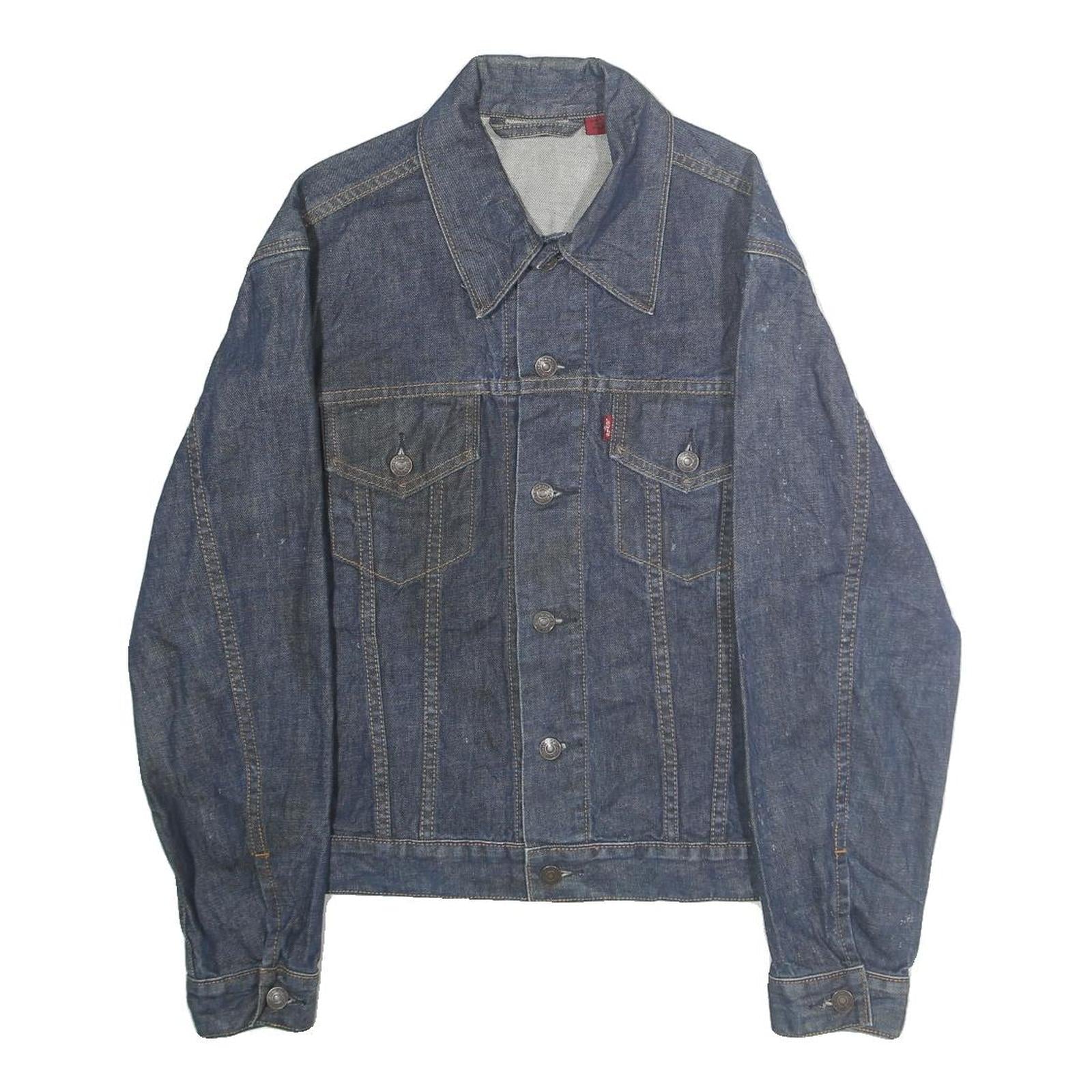 LEVI'S Mens Blue Denim Cotton Button Jacket S Classic Fit Plain Cotton Casual Refurbished - N/A refurbished available on Cerqular