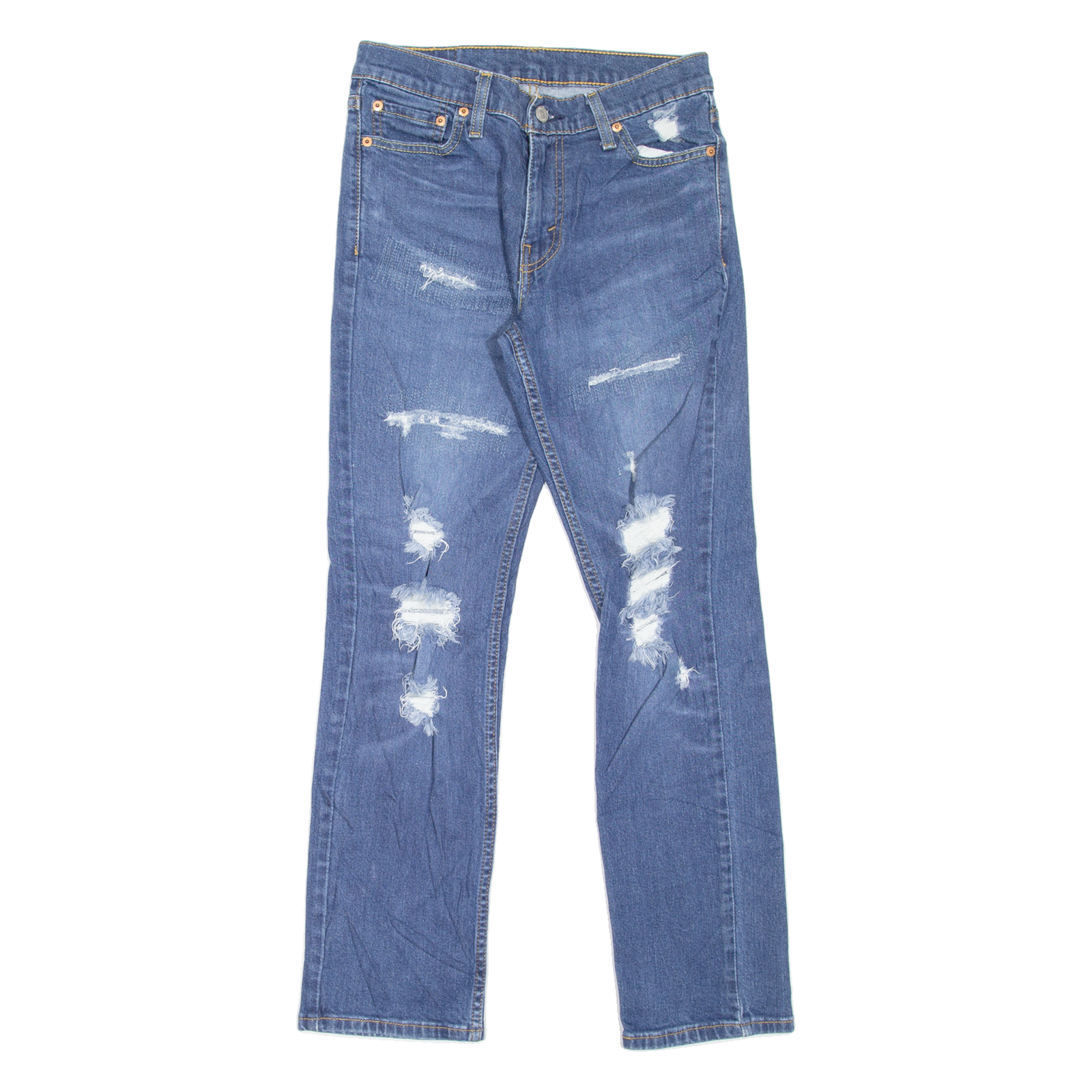 LEVI'S 511 Jeans Distressed Mens Blue Slim Straight W27 L30 Refurbished - N/A refurbished available on Cerqular