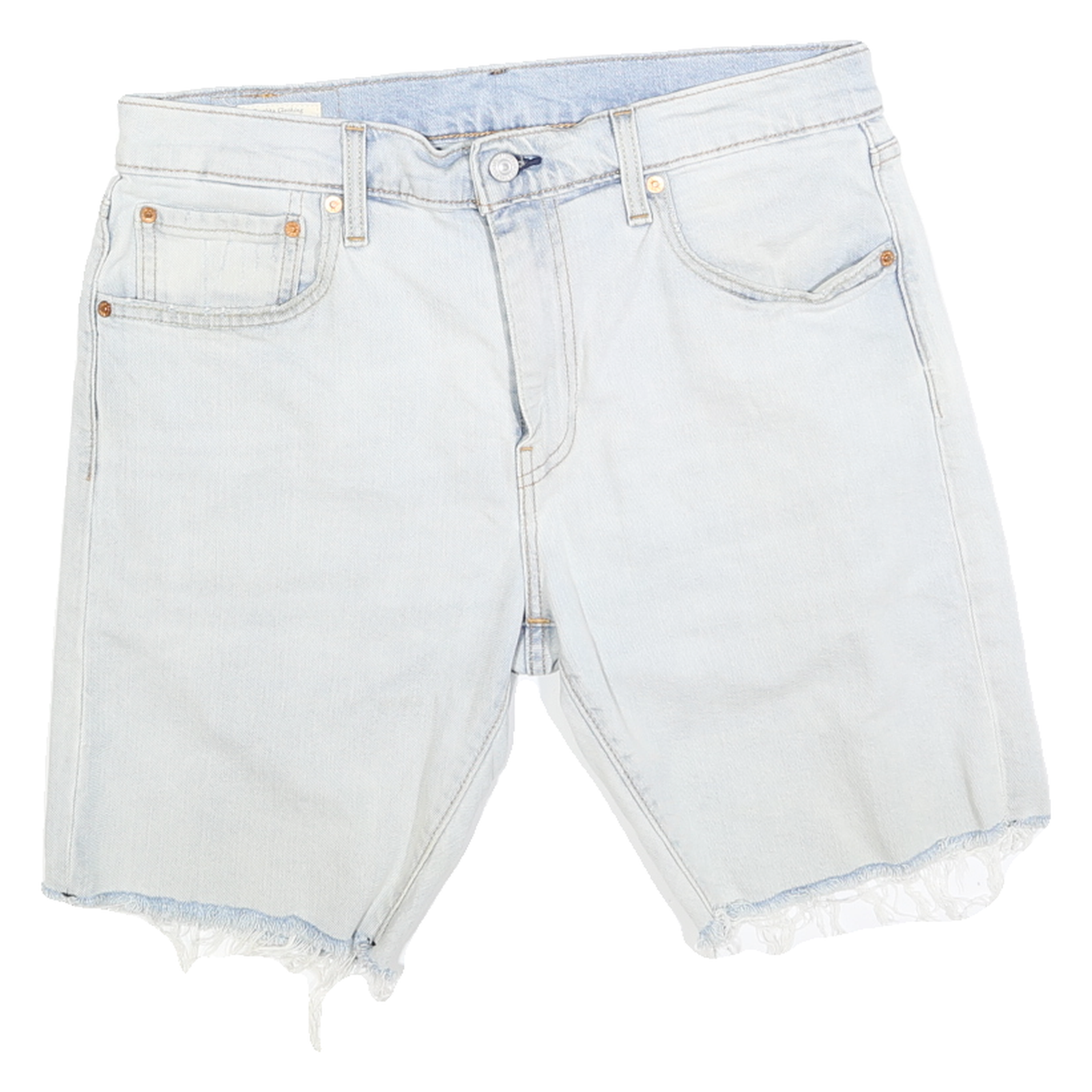 LEVI'S Womens Denim Casual Shorts Blue M W32 Frayed Hem Relaxed Fit Refurbished - N/A refurbished available on Cerqular