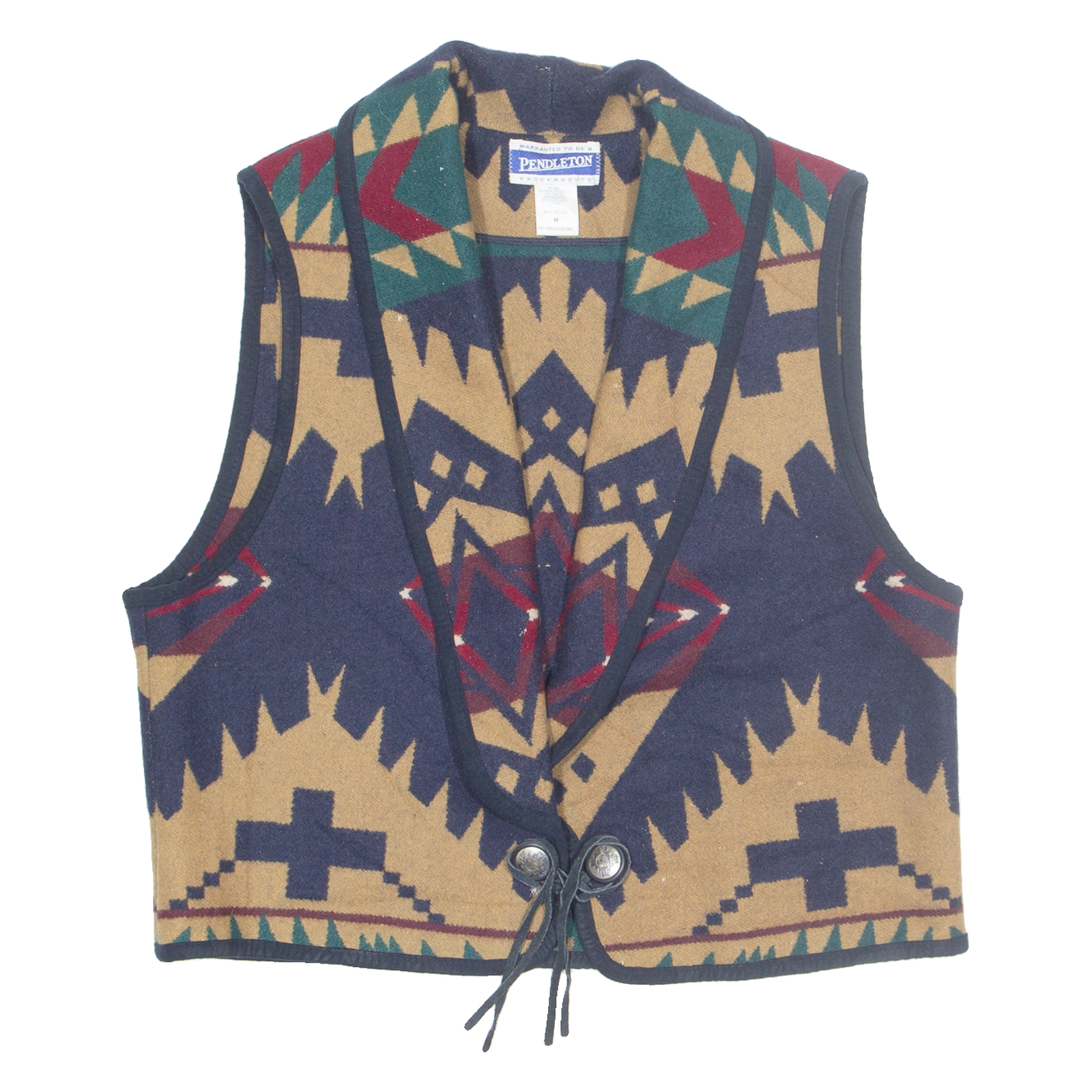 PENDLETON Womens Gilet Blue Wool Crazy Pattern M Refurbished - N/A refurbished available on Cerqular
