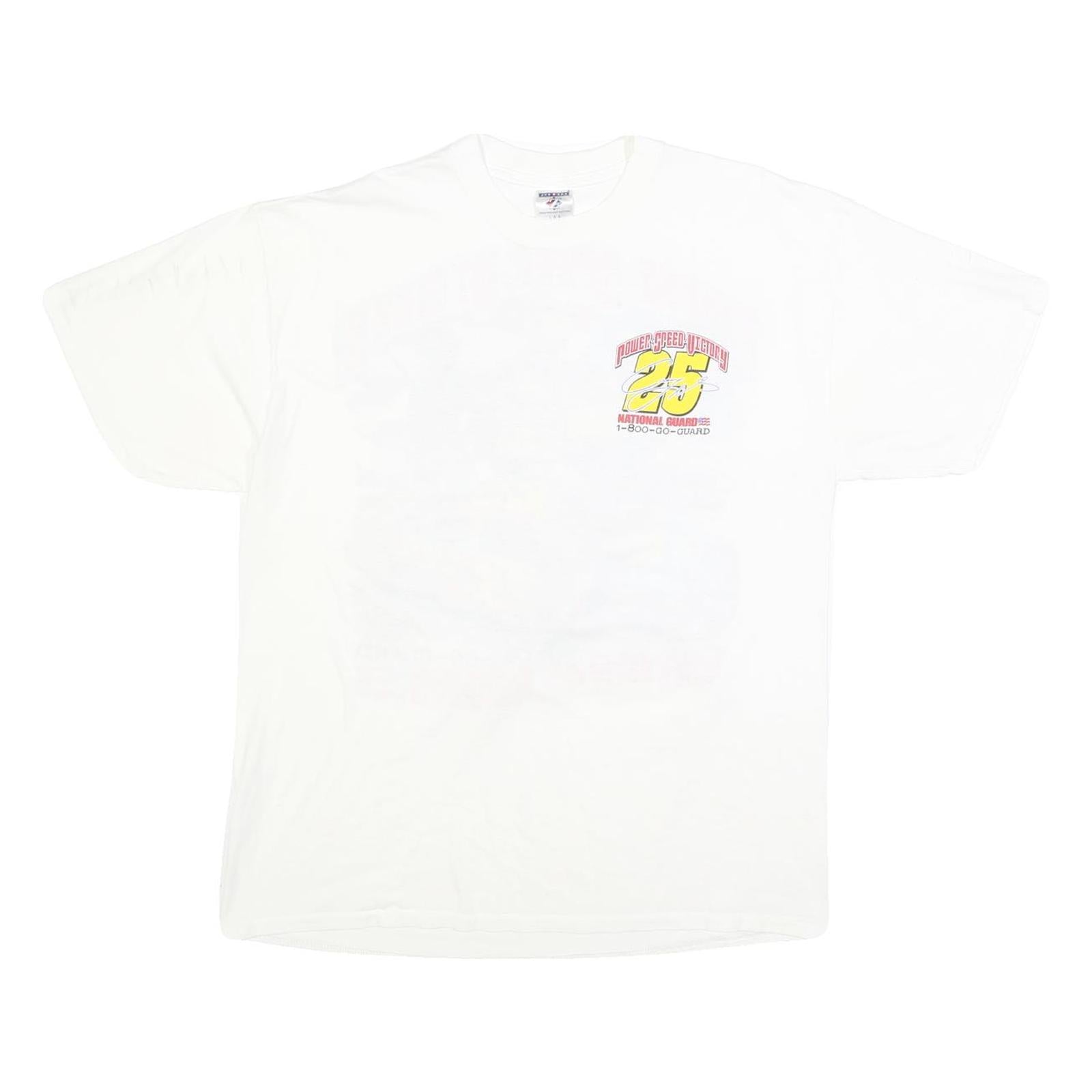 JERZEES Mens White National Guard Power Speed Victory Graphic T-Shirt L Short Refurbished - N/A refurbished available on Cerqular