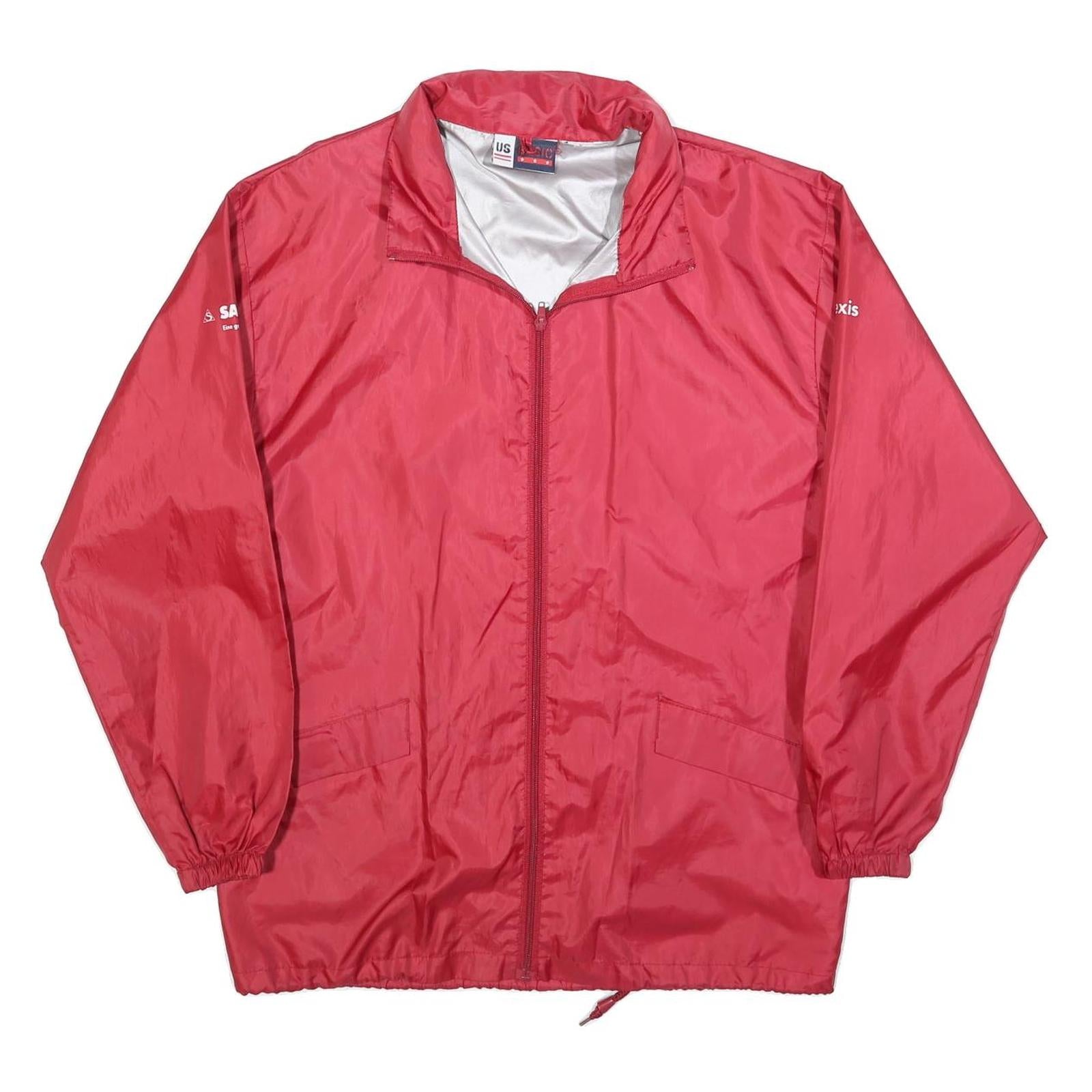 US BASIC Mens Red Lightweight Jacket S Polyester Blend Plain Zip Closure Casual Refurbished - N/A refurbished available on Cerqular