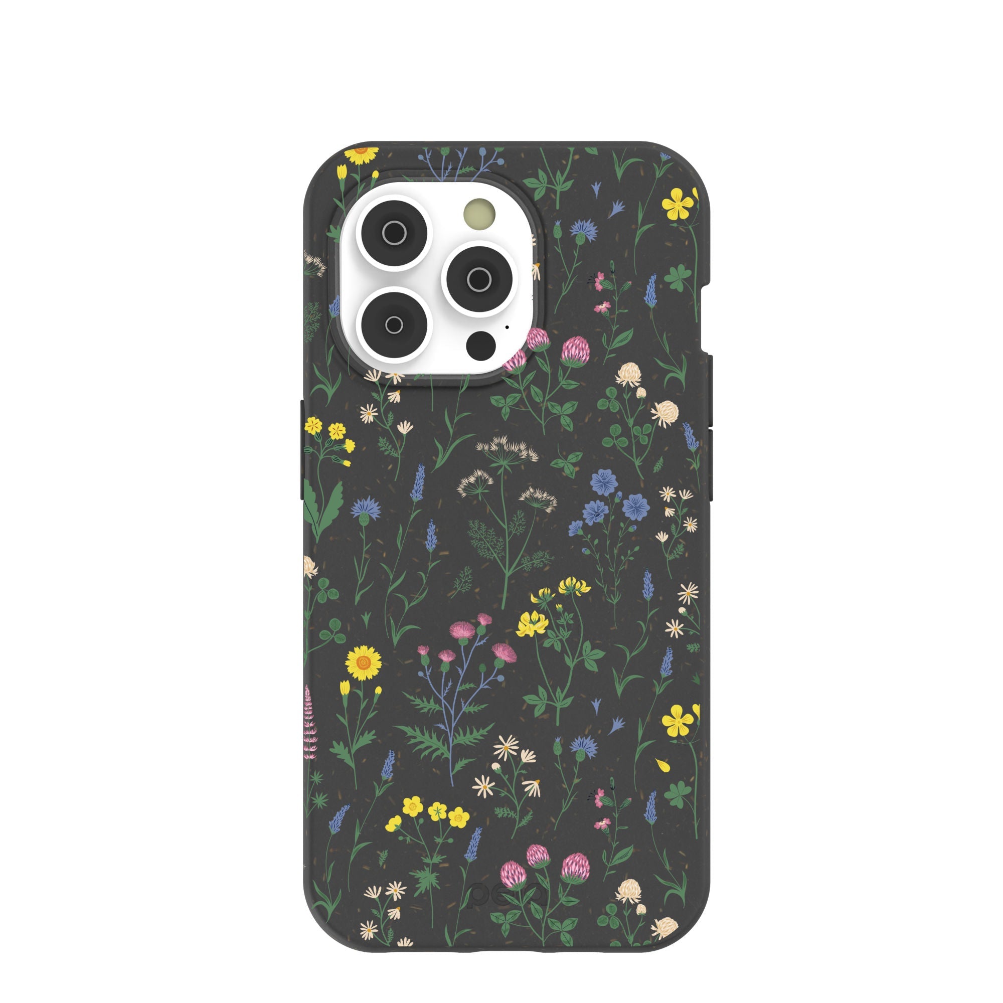 Black Shadow Blooms iPhone 14 Pro Case Refurbished - Pela Case refurbished available on Cerqular
