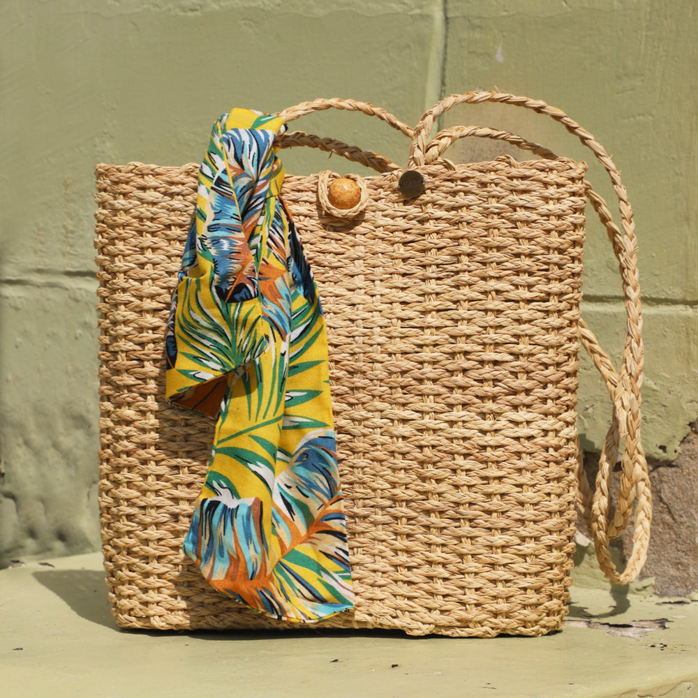 The Tote Palm Bag - Straw Bag - Hand Woven Iraca Palm Bag Refurbished - Apalma Handmade refurbished available on Cerqular