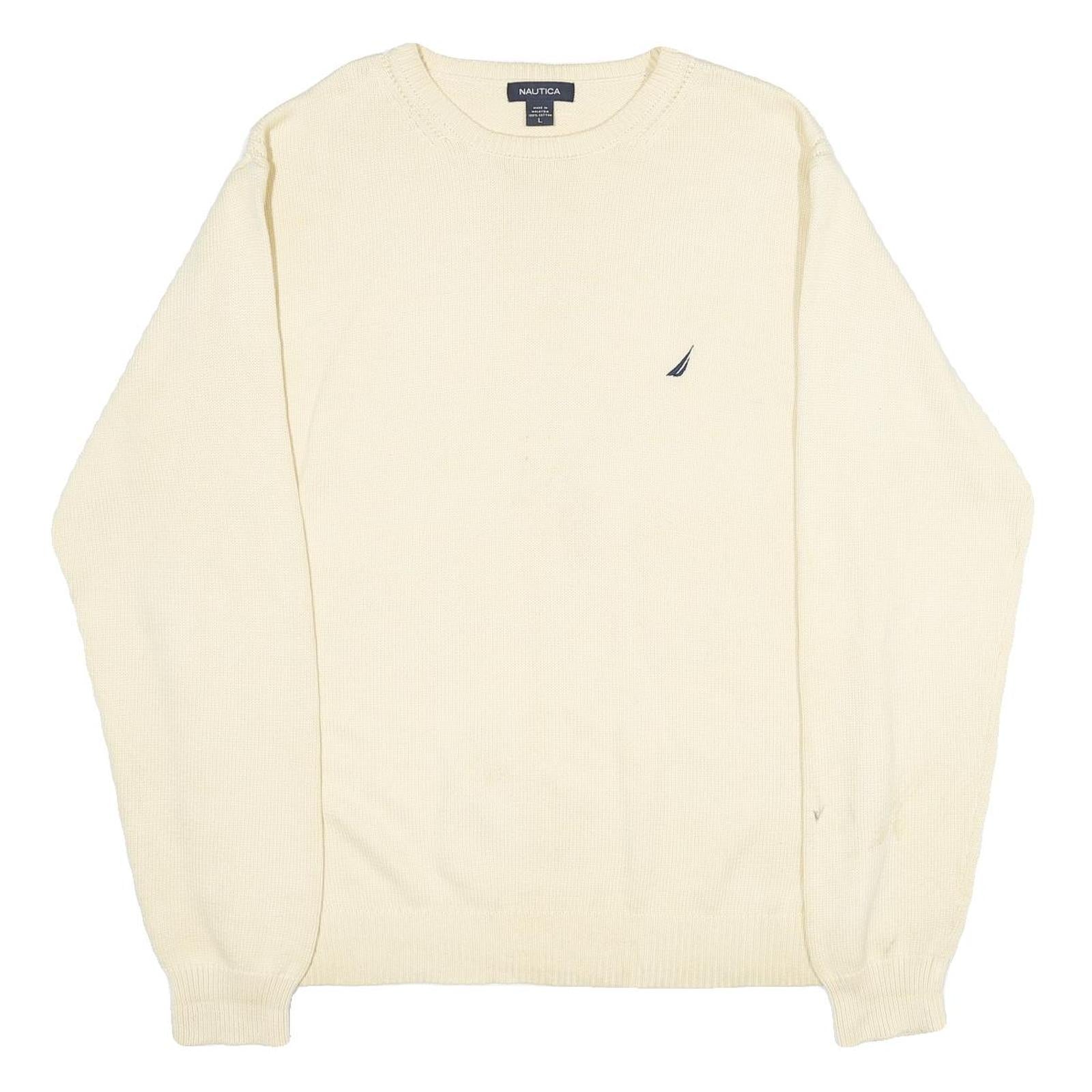 Buy NAUTICA Mens Cream Jumper Plain Crew Neck Basic Knit L Cotton Casual Wear Refurbished - $28.59 NAUTICA Mens Cream Jumper Plain Crew Neck Basic Knit L Cotton Casual Wear Refurbished - N/A refurbished available on Cerqular