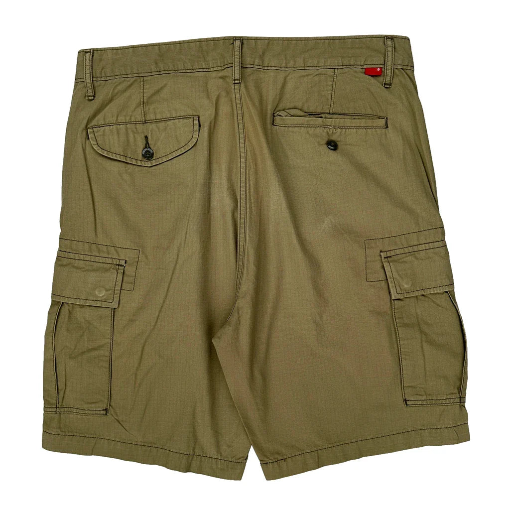 Levis Cargo Shorts - 35W 10L Khaki Cotton Refurbished - Thrifted (note: this is a term often used to describe second- refurbished available on Cerqular