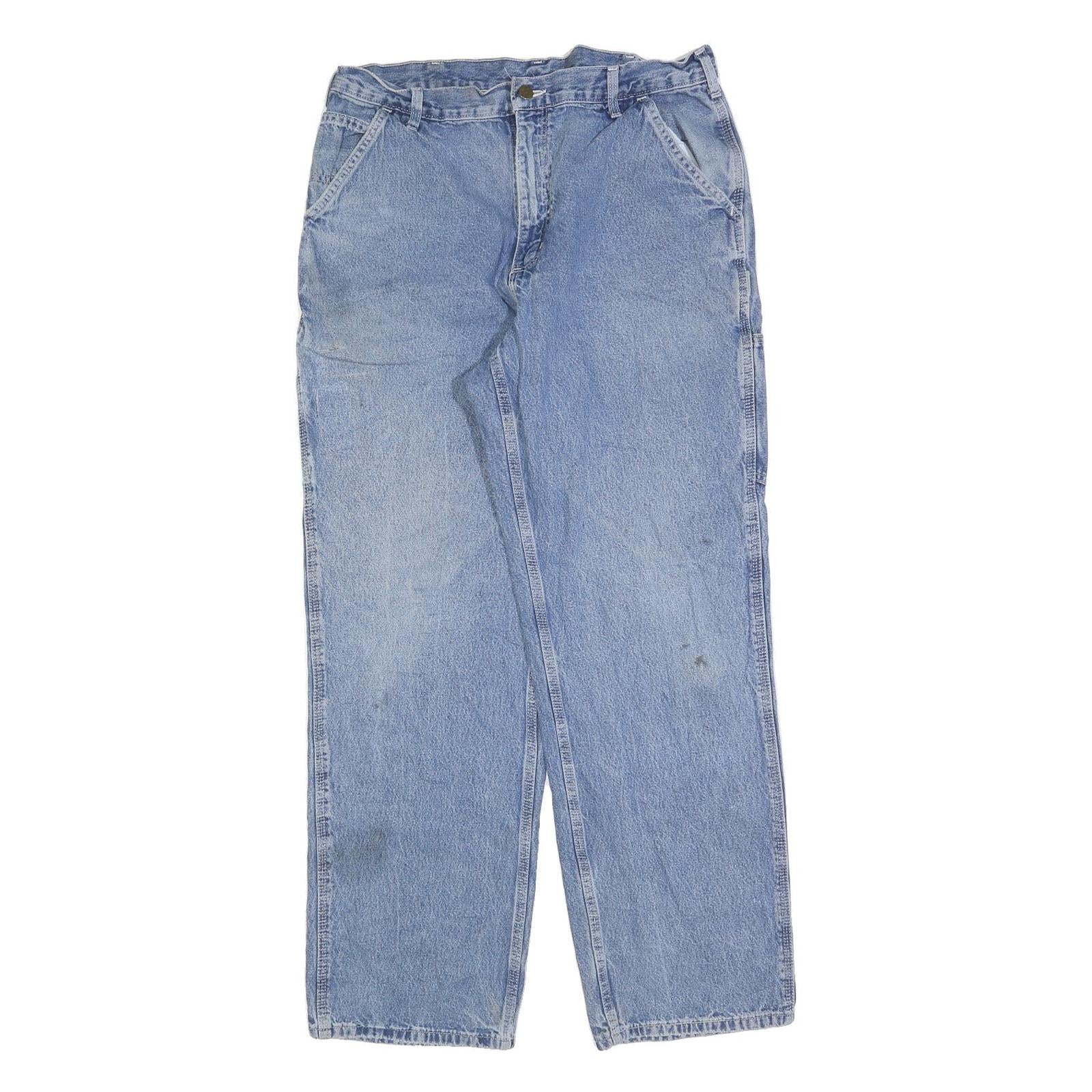 CARHARTT Mens Loose Fit Blue Denim Jeans W35 L32 Workwear Zip Closure Refurbished - N/A refurbished available on Cerqular