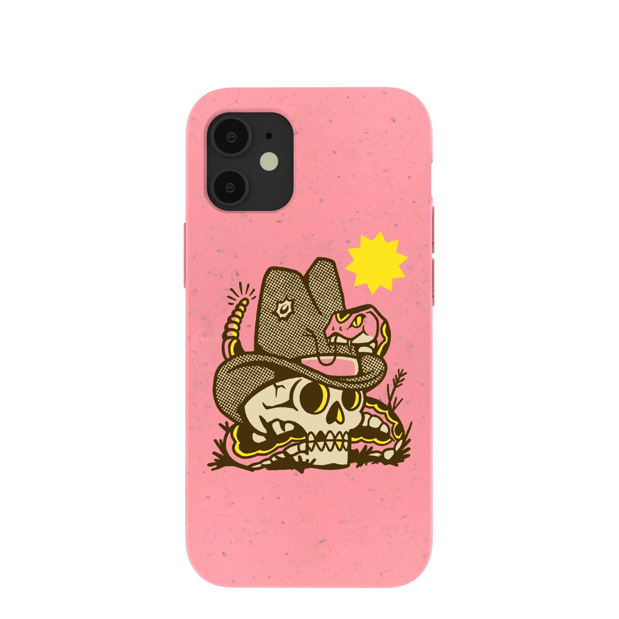 Bubblegum Pink Snakebite iPhone 12 Mini Case Refurbished - Pela Case refurbished available on Cerqular