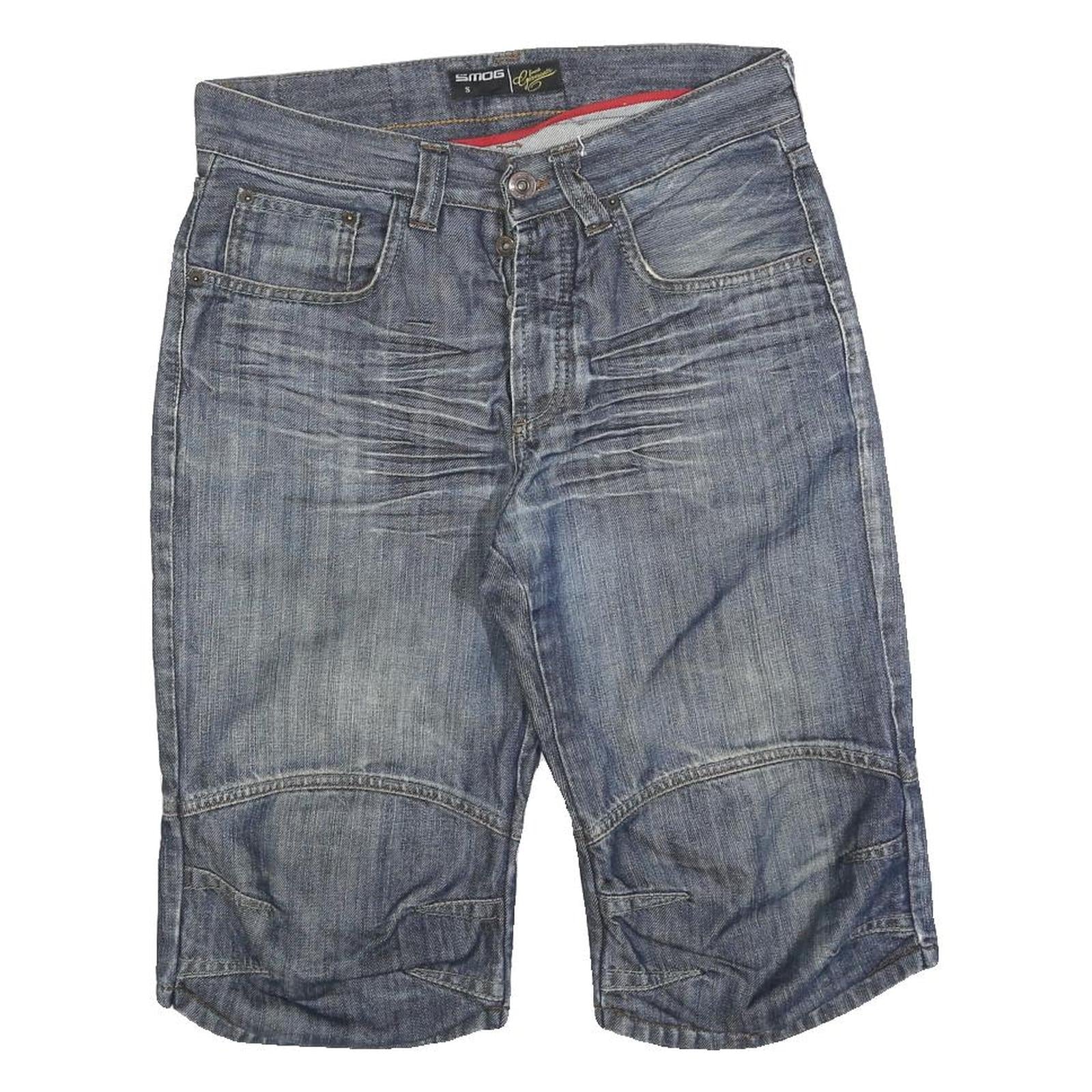 SMOG Mens Shorts Blue Denim Classic S W30 Casual Cotton Blend Stylish Refurbished - N/A refurbished available on Cerqular
