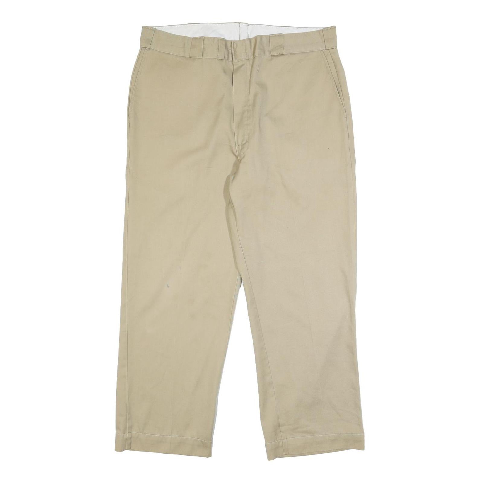 DICKIES Mens Cotton Blend Beige Relaxed Straight Trousers W36 L27 Workwear Refurbished - N/A refurbished available on Cerqular